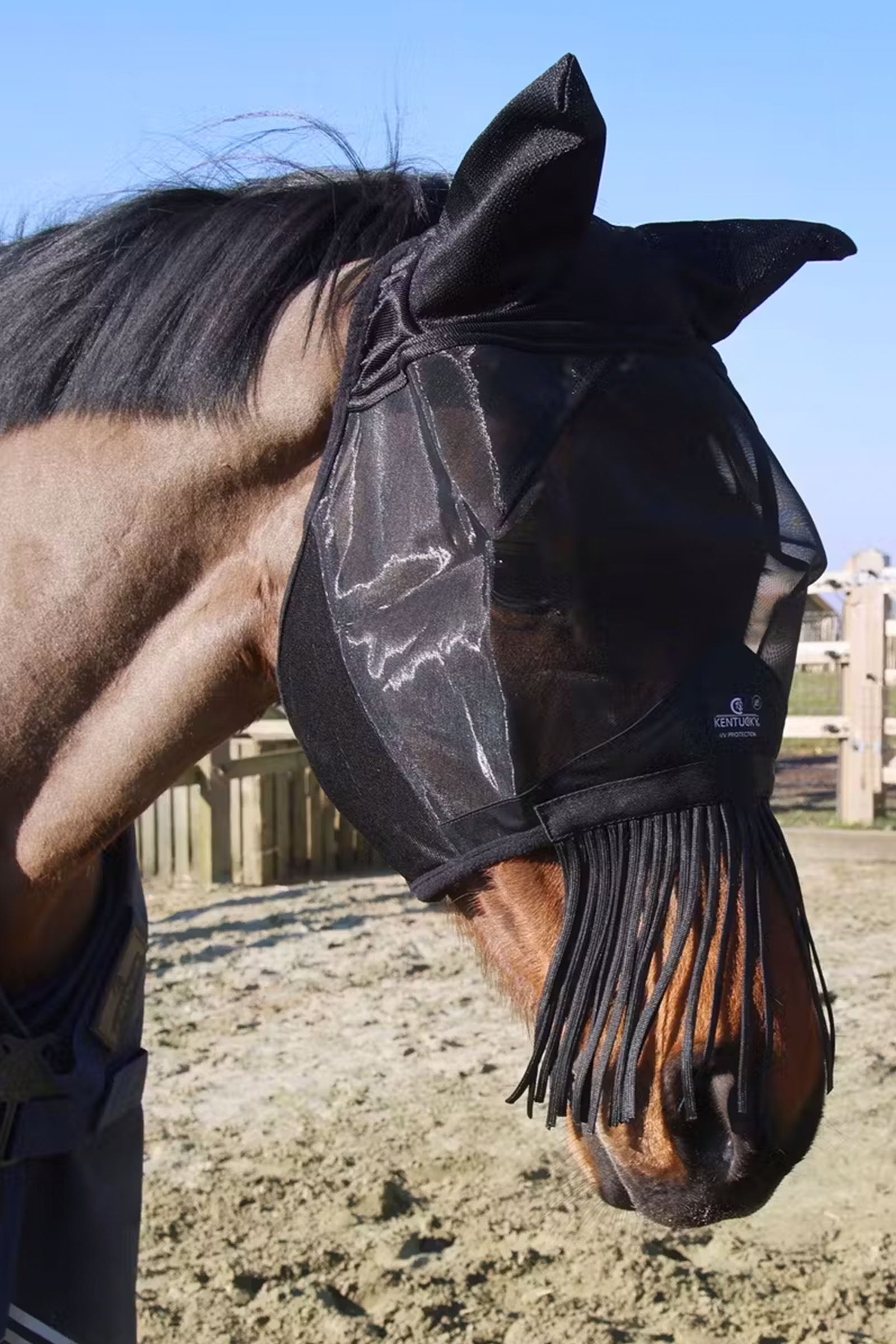 Kentucky Horsewear Fly mask classic with ears & nose tassels Antifly Protection for Horses