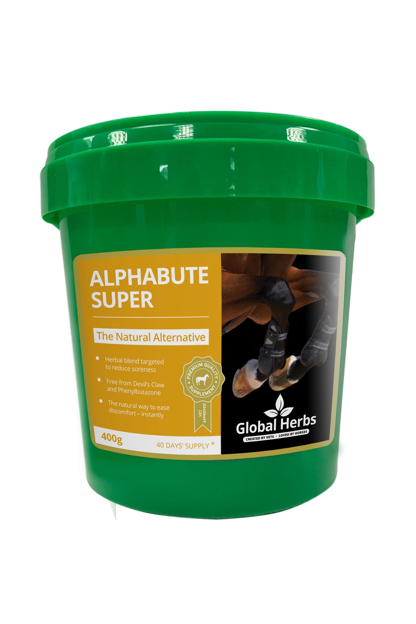 Global Herbs Alphabute SUPER, Stawy i Mięśnie, 400g Horse Feed & Nutrition