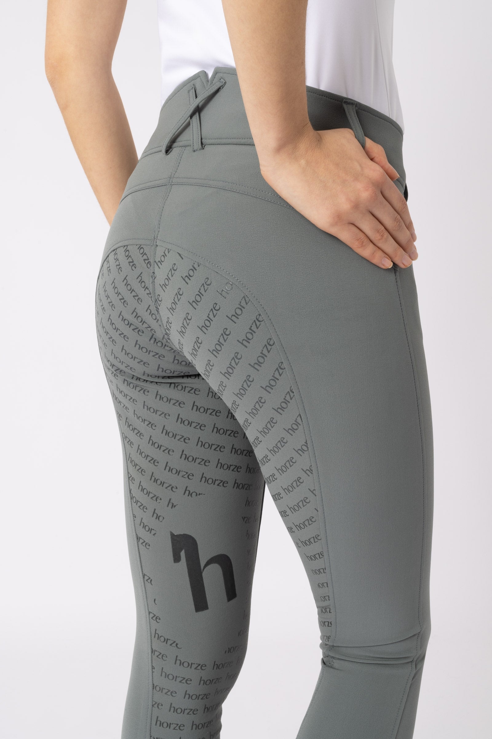 Horze Women's High Waist Silicone Full Seat Breeches Womens Breeches