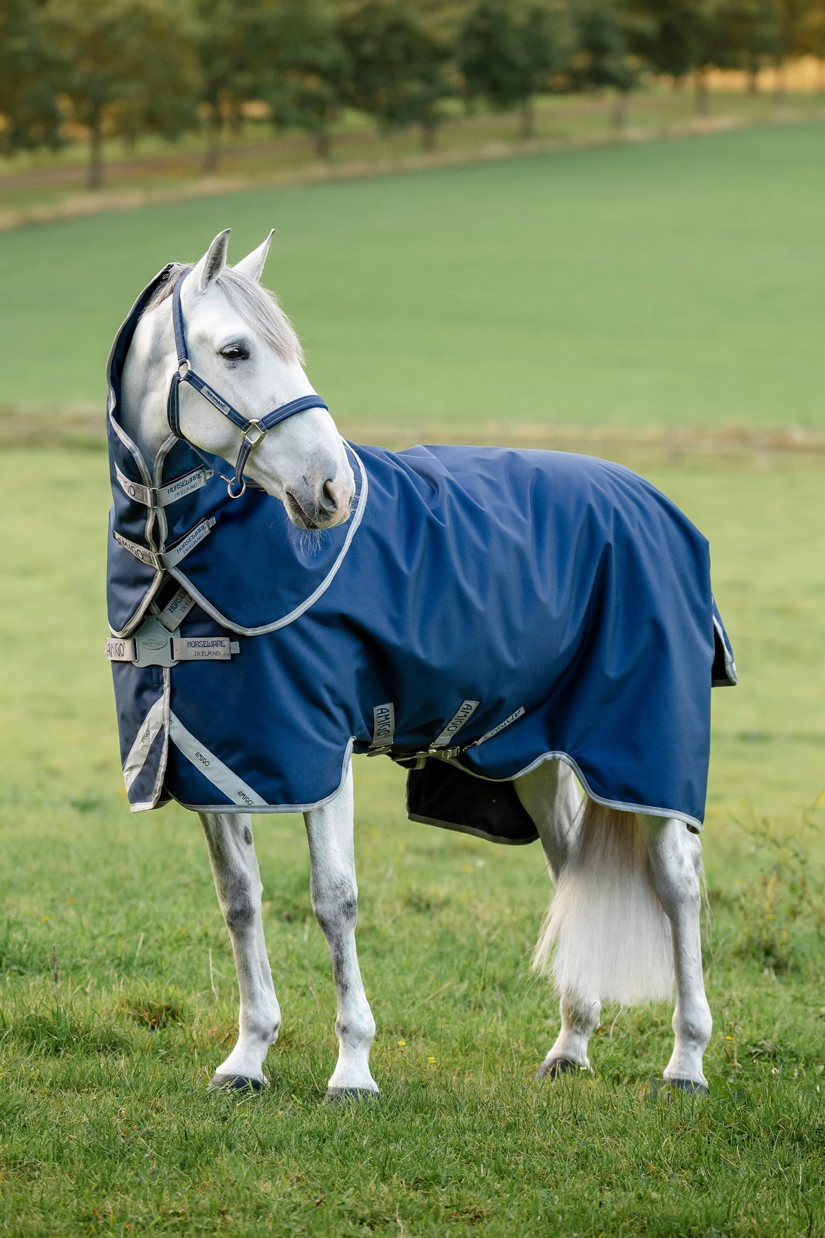 Horseware Amigo 1200D FieldSafe Plus derka padokowa z odpinanym kapturem na szyję, 50 g Derki