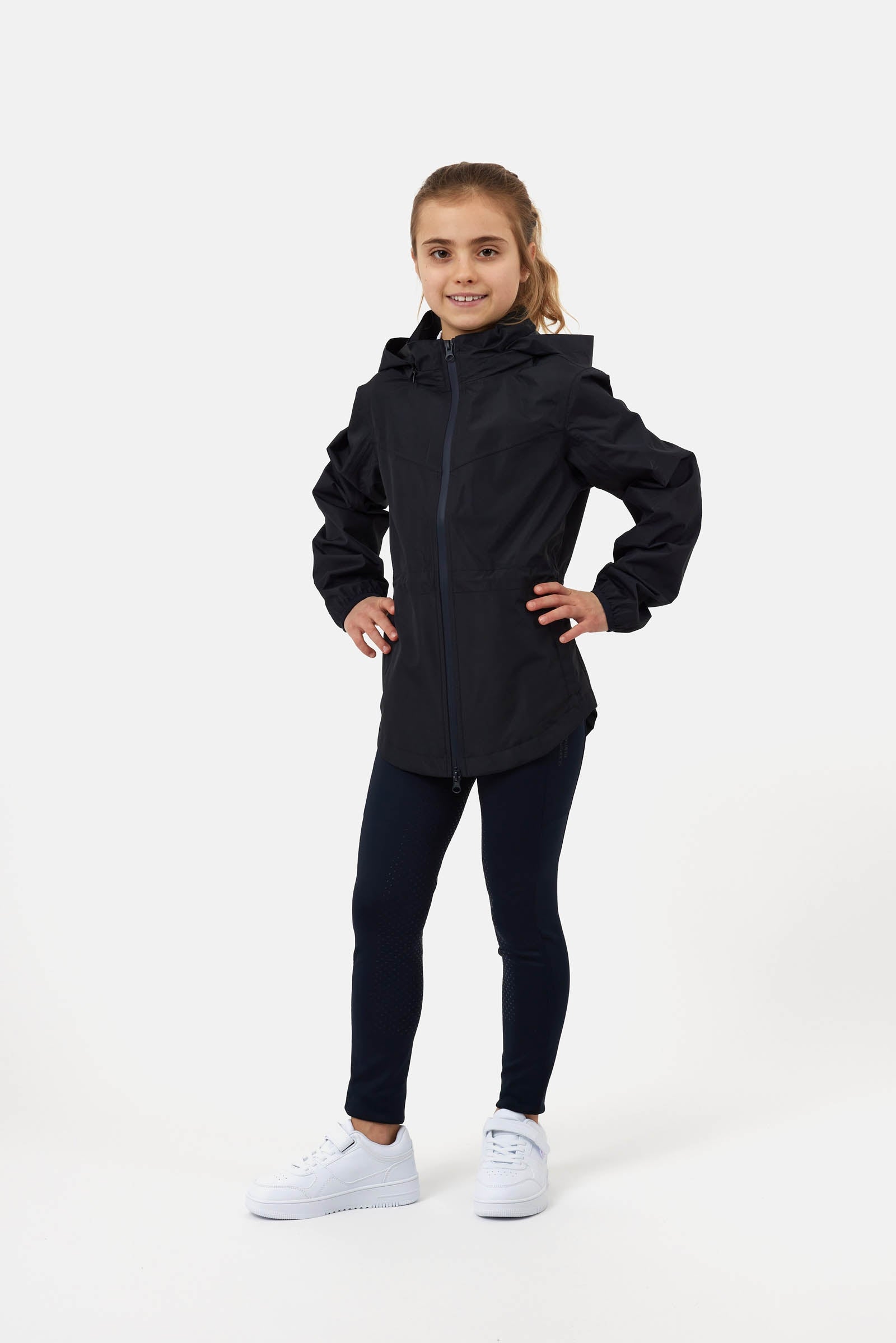 Horze Young Rider Fiora Waterproof Stowaway Hood Jacket Kids Apparel