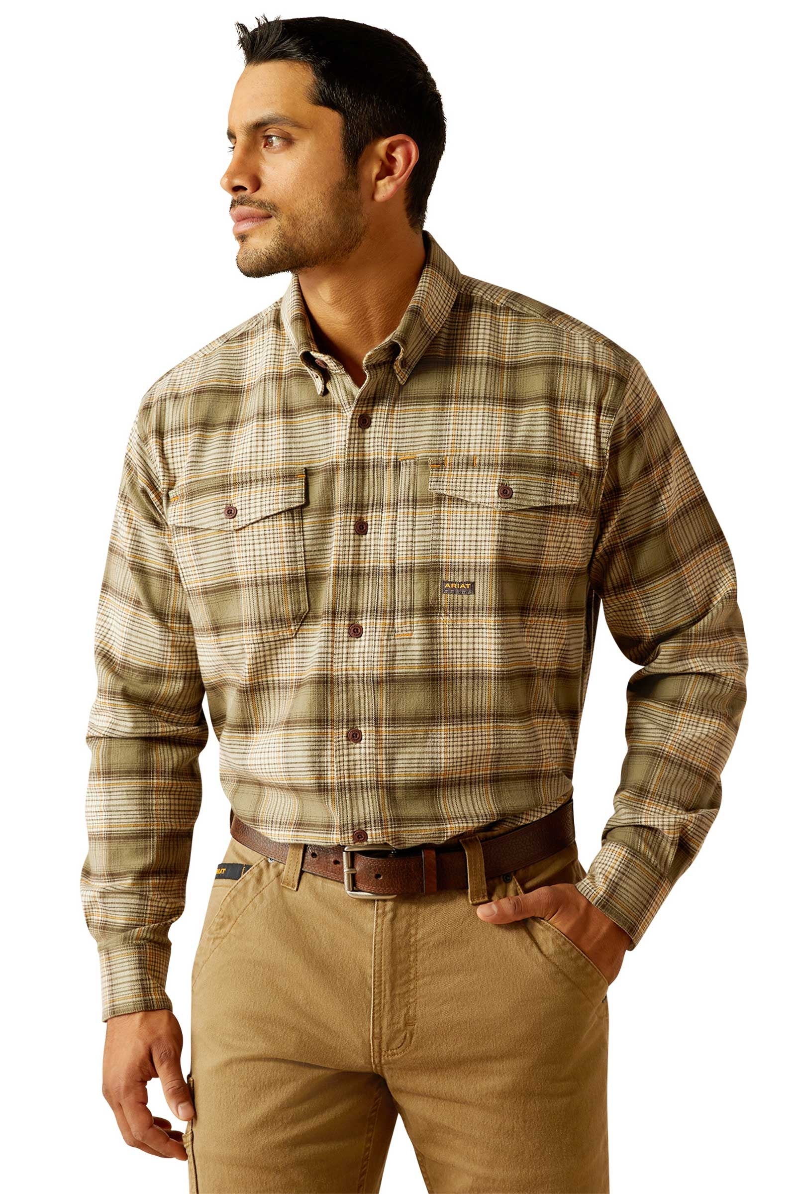 Ariat Rebar flanelowa koszula robocza DuraStretch Odzież jeździecka męska