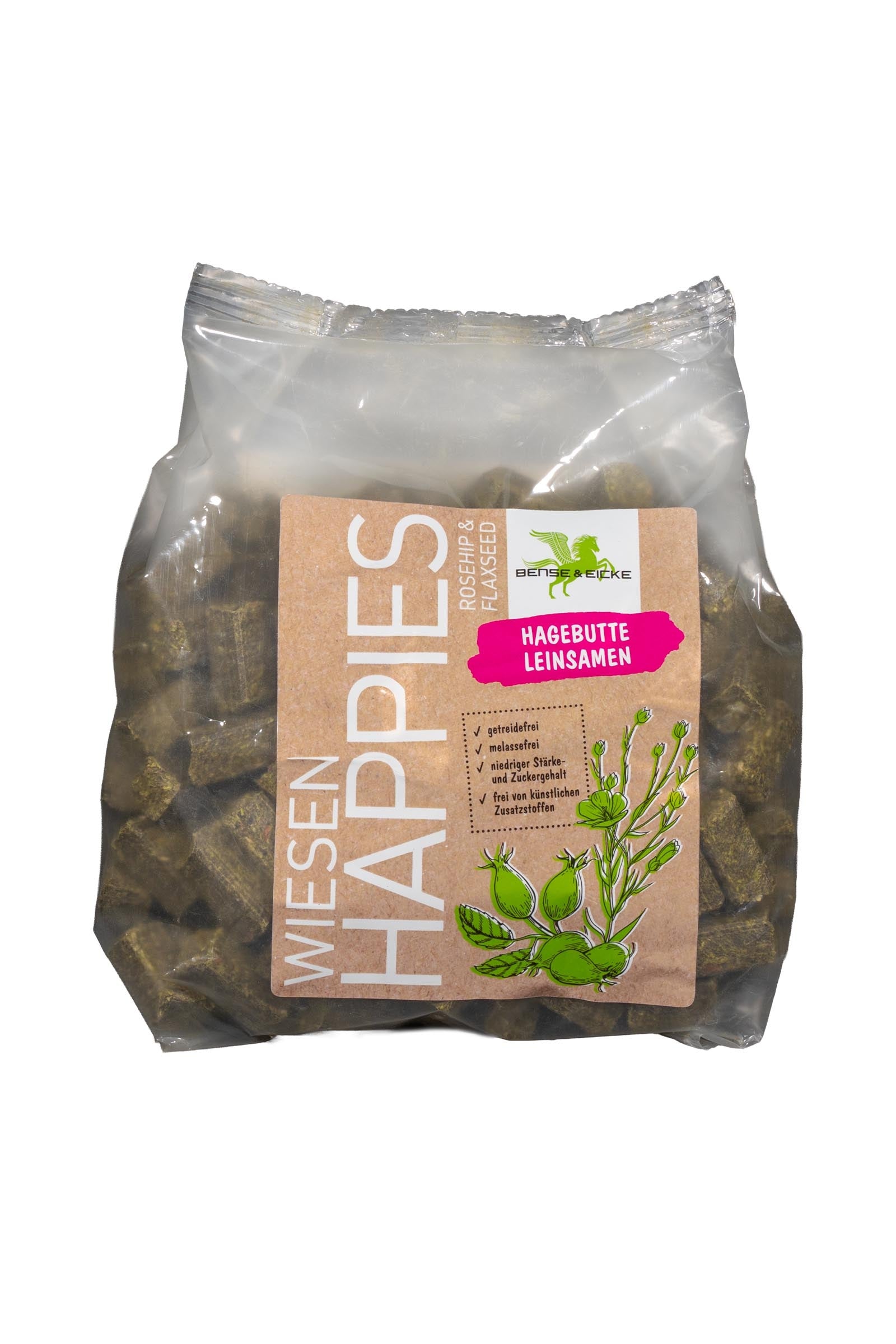 Bense & Eicke Wiesen Happies Dzika róża Siemię lniane, 1 kg Horse Feed & Nutrition