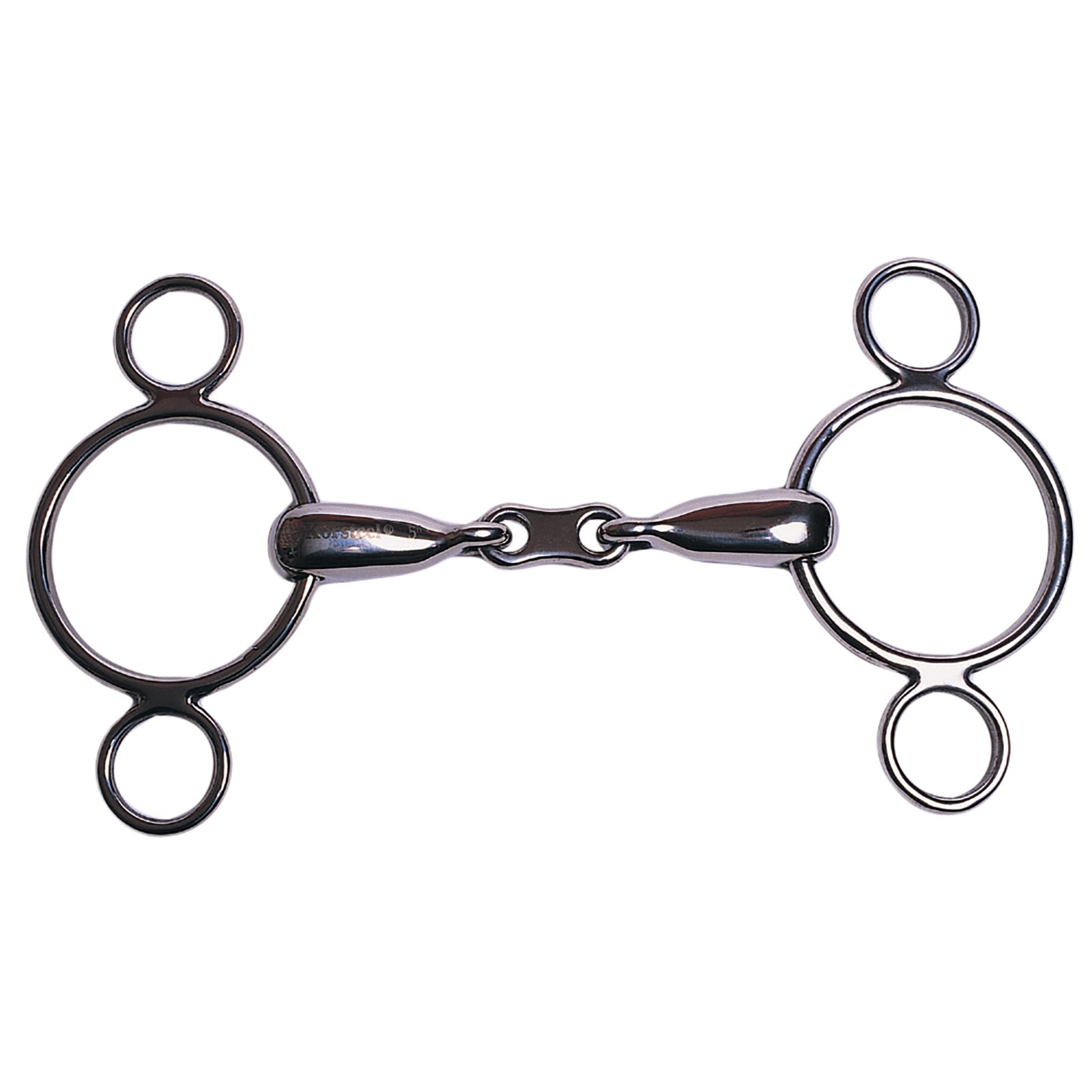 Korsteel Stainless Steel French Link 2 Ring Dutch Gag Bit Wędzidła
