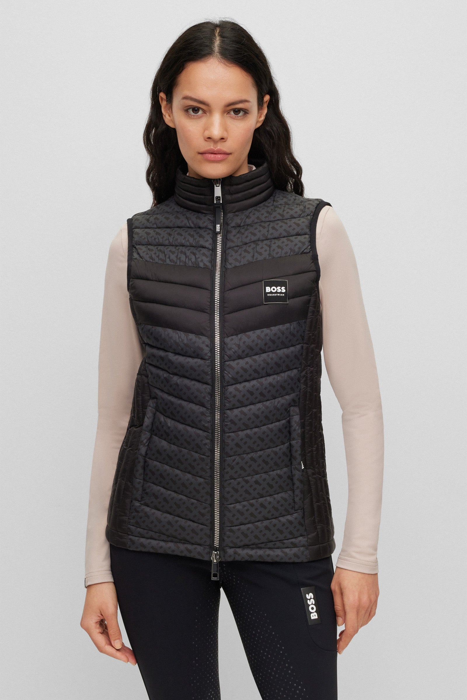 BOSS Equestrian Damska kamizelka z monogramem Boss Bea Odzież jeździecka damska