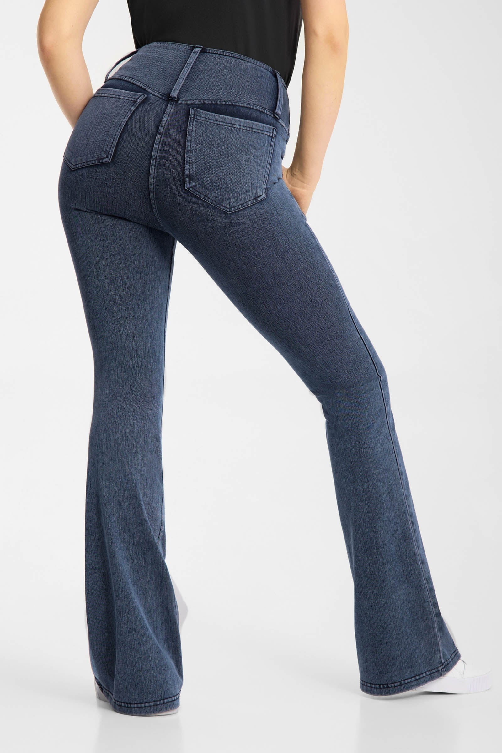 Horze Emery damskie legginsy jeździeckie western z rozszerzaną nogawką i wyglądem dżinsu Womens Breeches