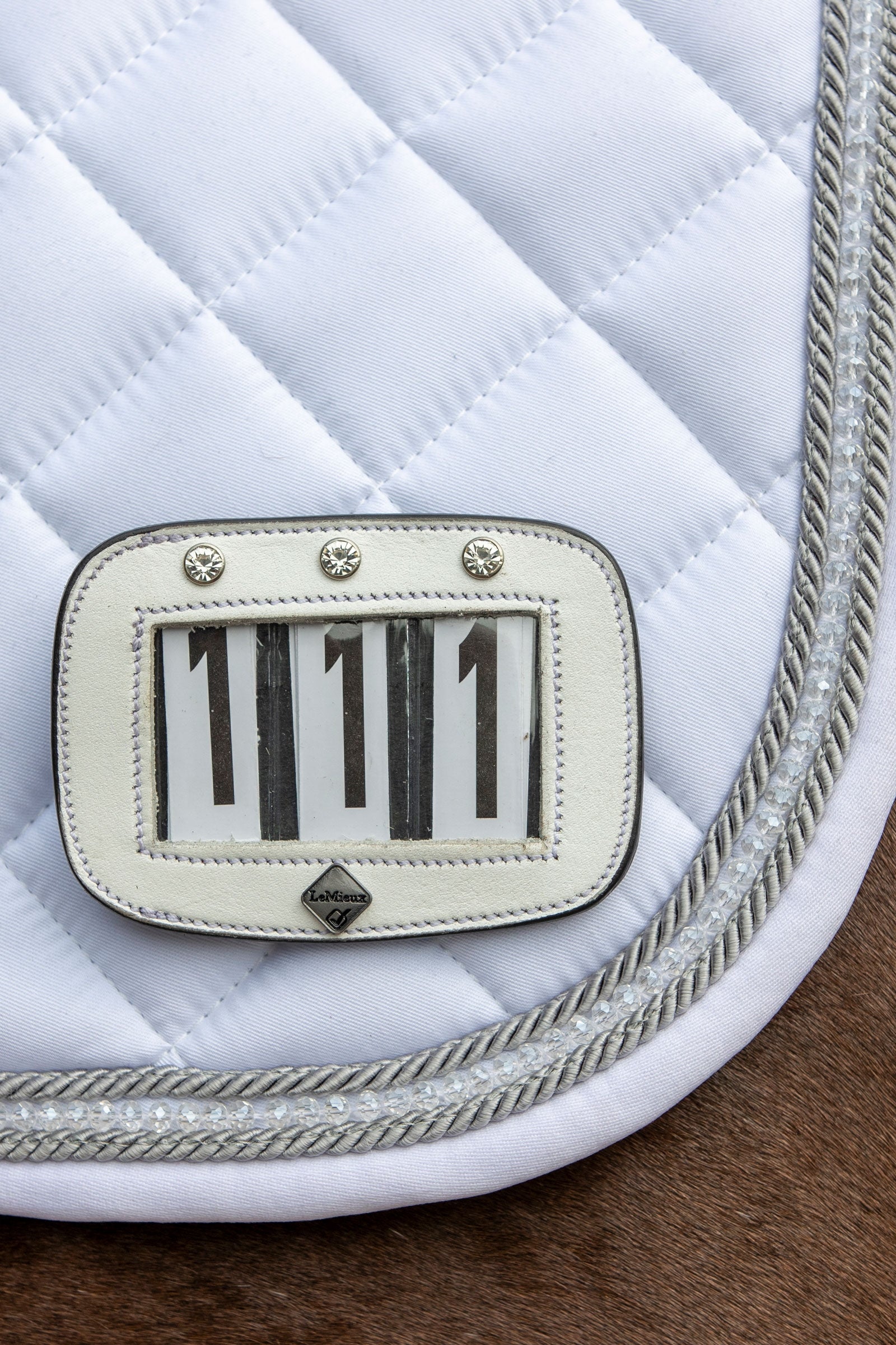 LeMieux Saddle Number Holder With Crystals Saddle Pads