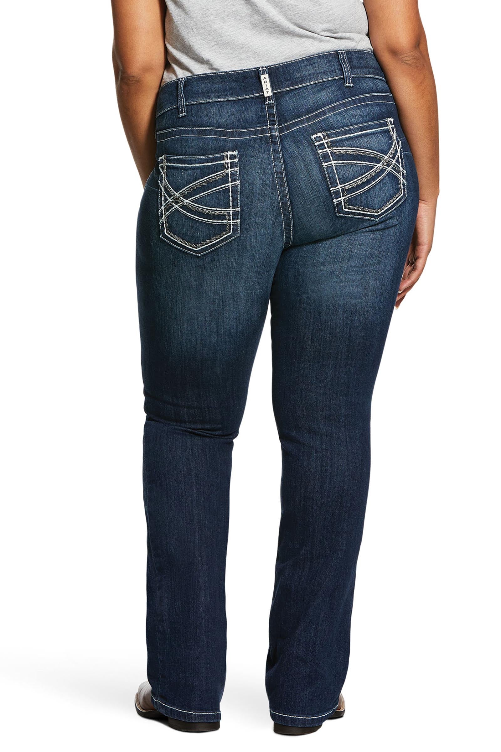 Ariat Women's R.E.A.L. Mid Rise Stretch Entwined Boot Cut Jeans Womens Breeches