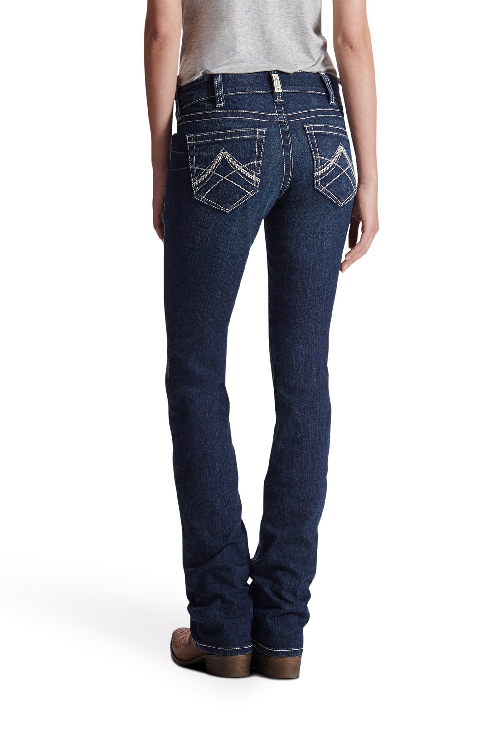 Ariat R.E.A.L. Mid Rise Stretch Icon Stackable Straight Leg Jeans Womens Breeches