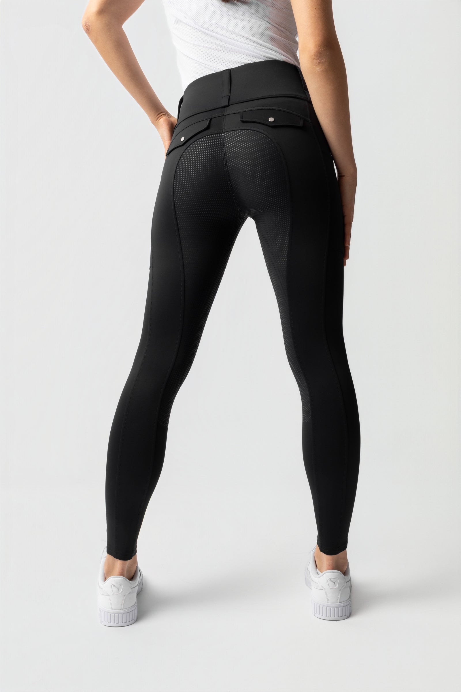 Horze Anya legginsy jeździeckie damskie z pełnym silikonowym lejem UPF 50+ Womens Breeches
