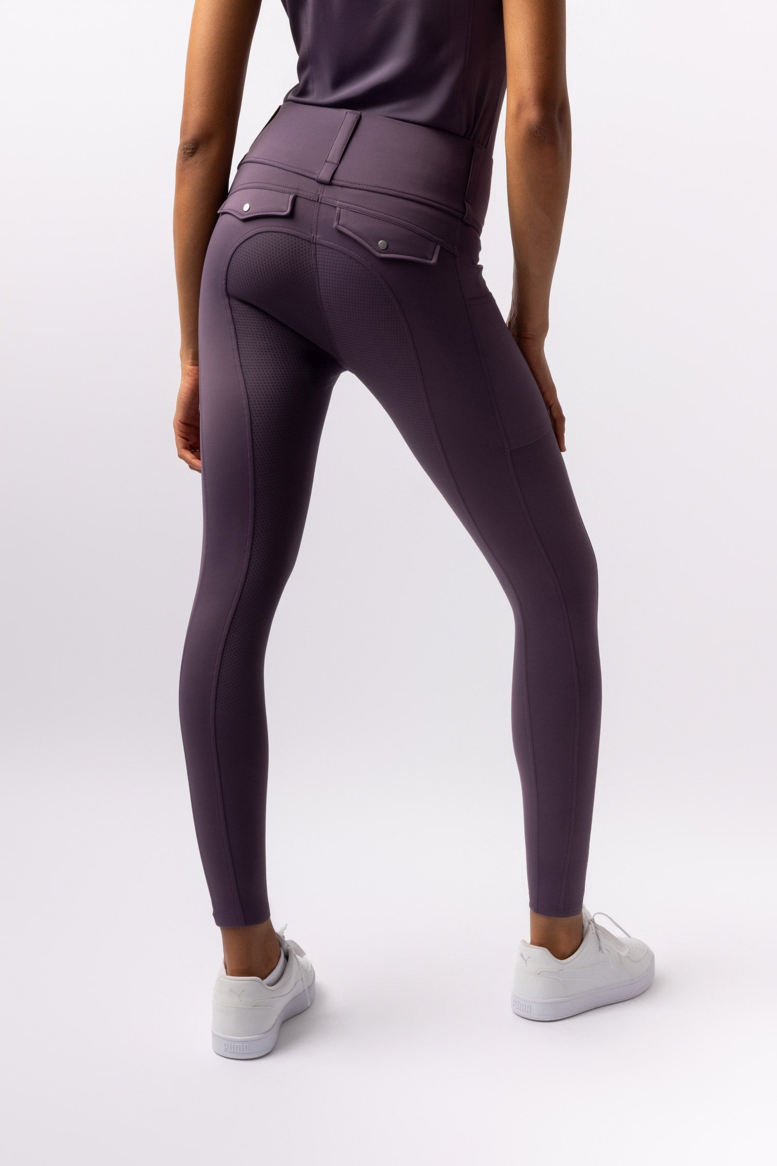 Horze Anya legginsy jeździeckie damskie z pełnym silikonowym lejem UPF 50+ Womens Breeches