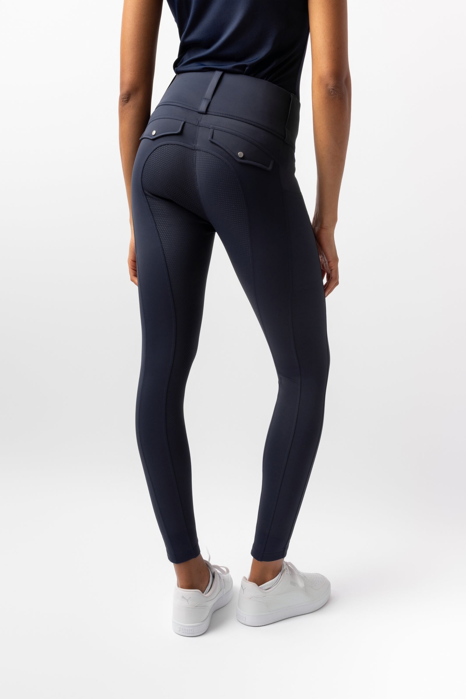 Horze Anya legginsy jeździeckie damskie z pełnym silikonowym lejem UPF 50+ Womens Breeches