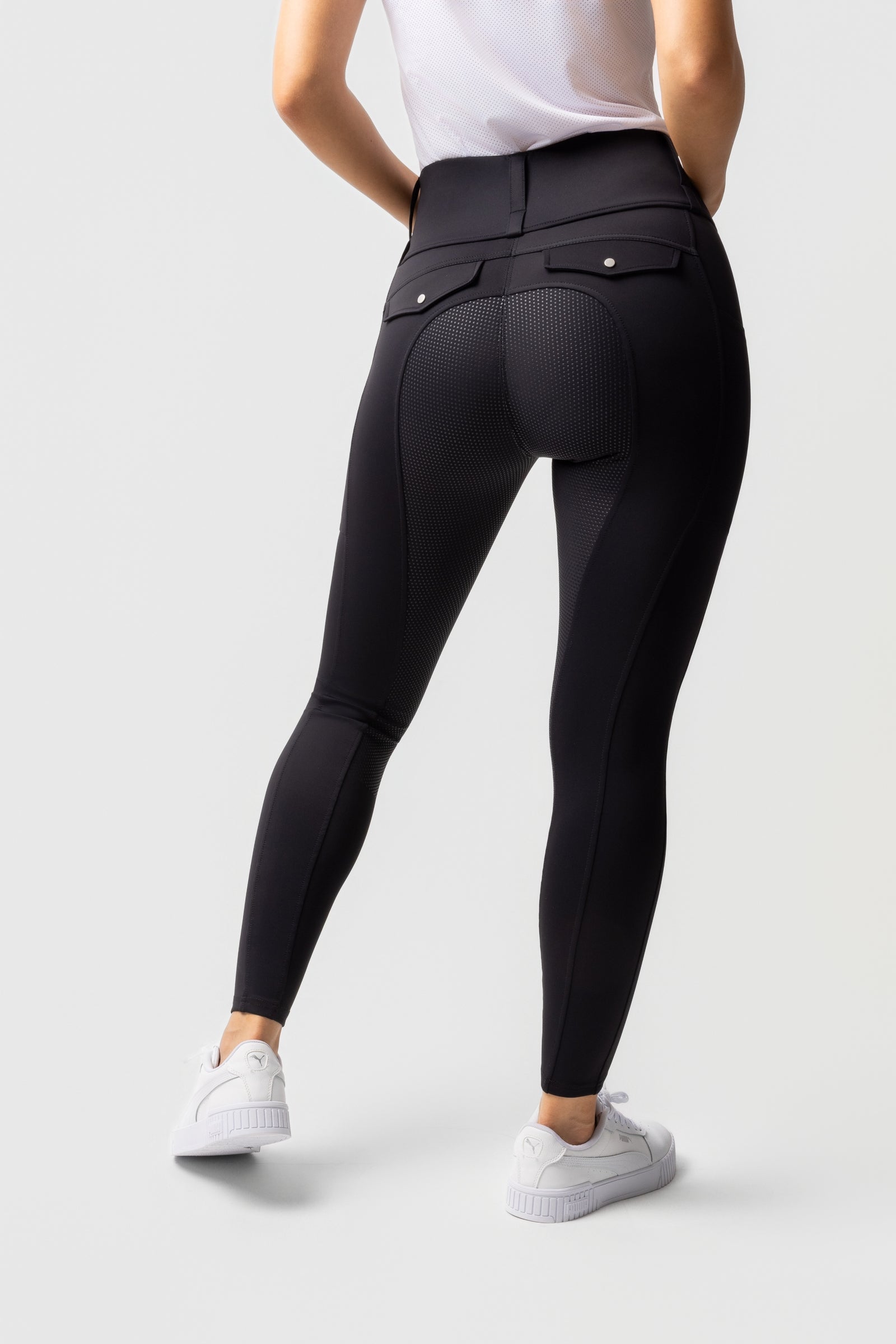 Horze Anya legginsy jeździeckie damskie z pełnym silikonowym lejem UPF 50+ Womens Breeches