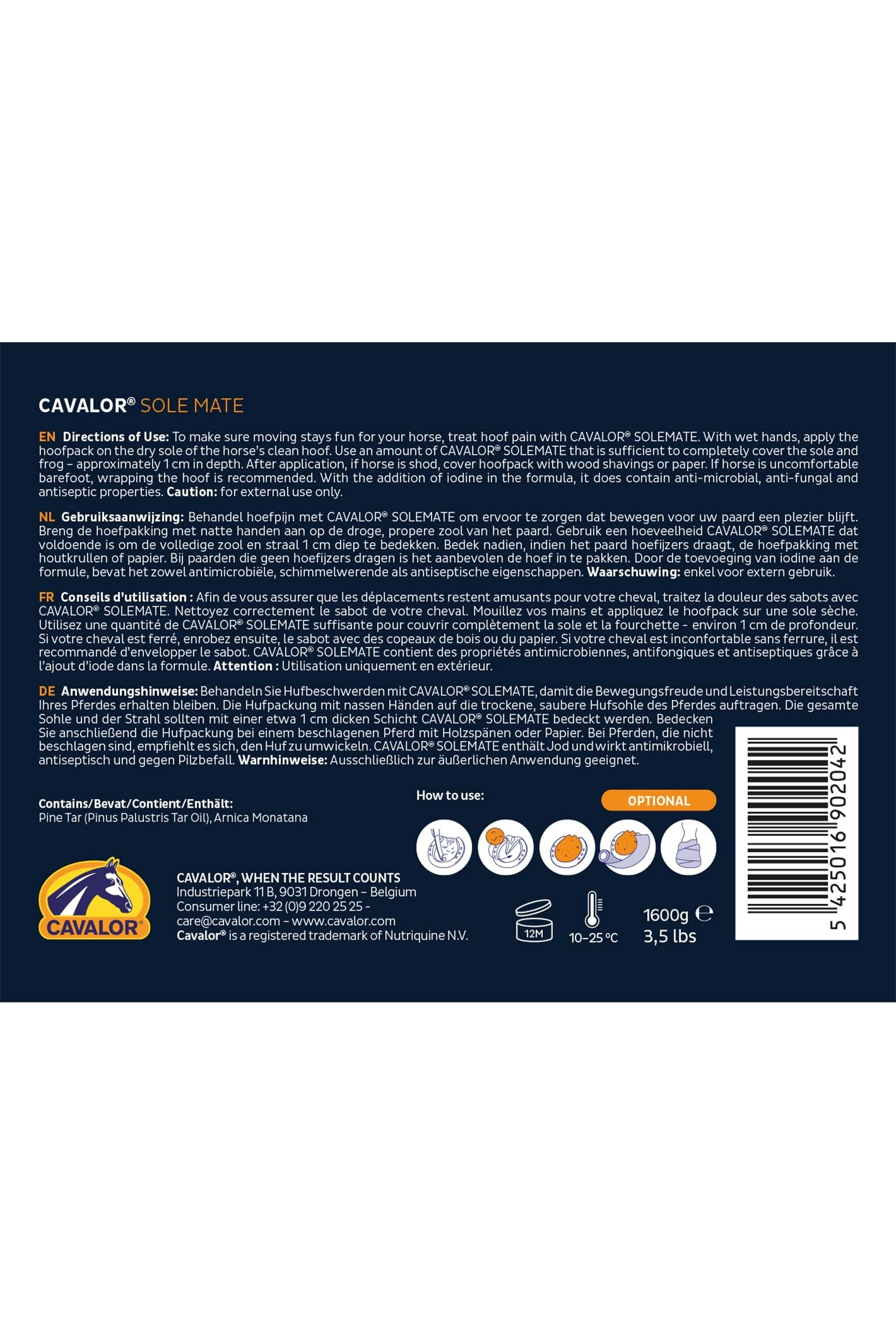 Cavalor Solemate, Hoof Paste, 1.6kg Horse Health Care