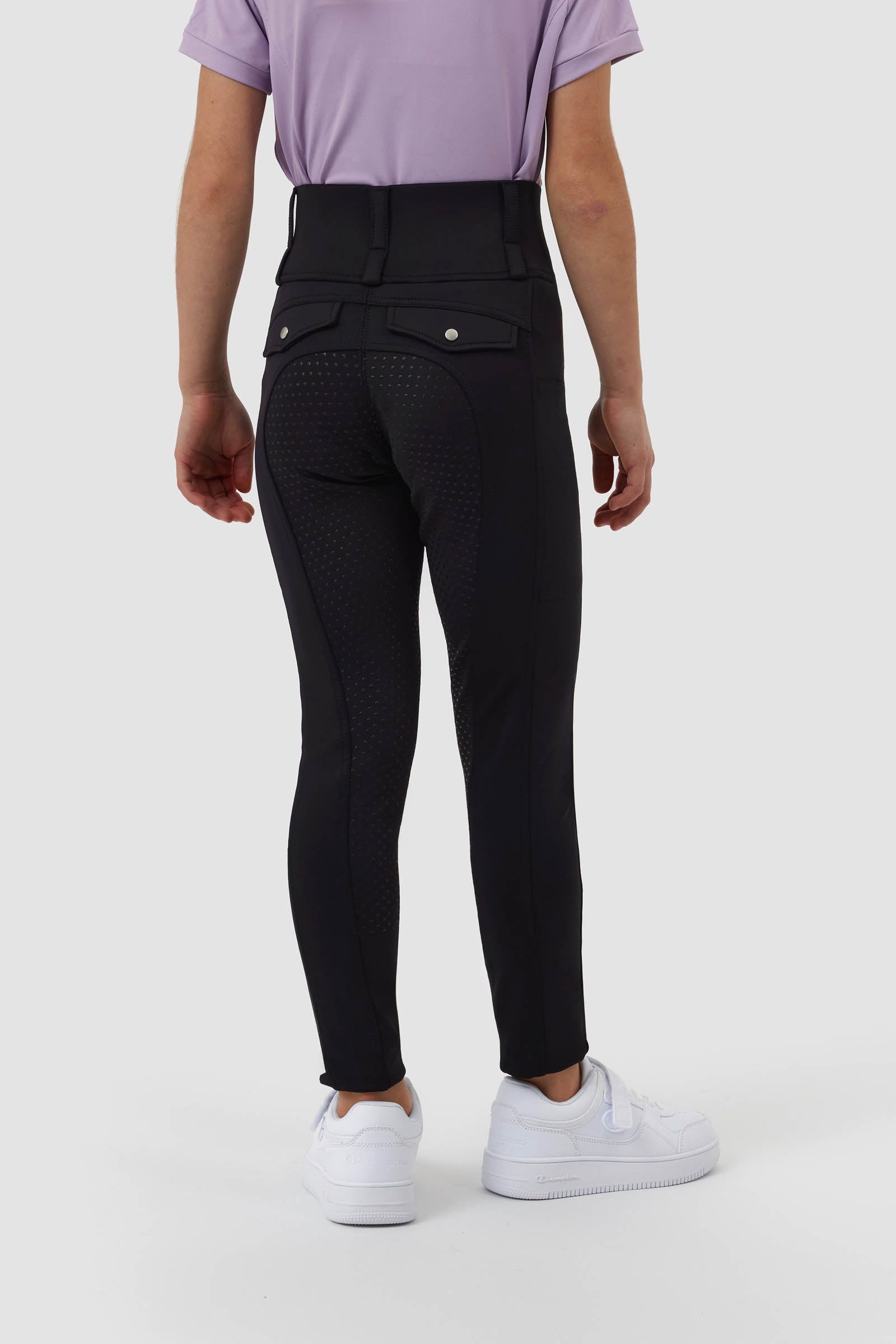Horze Legginsy jeździeckie Young Rider Anya Hybrid Fullgrip Odzież jeździecka dziecięca