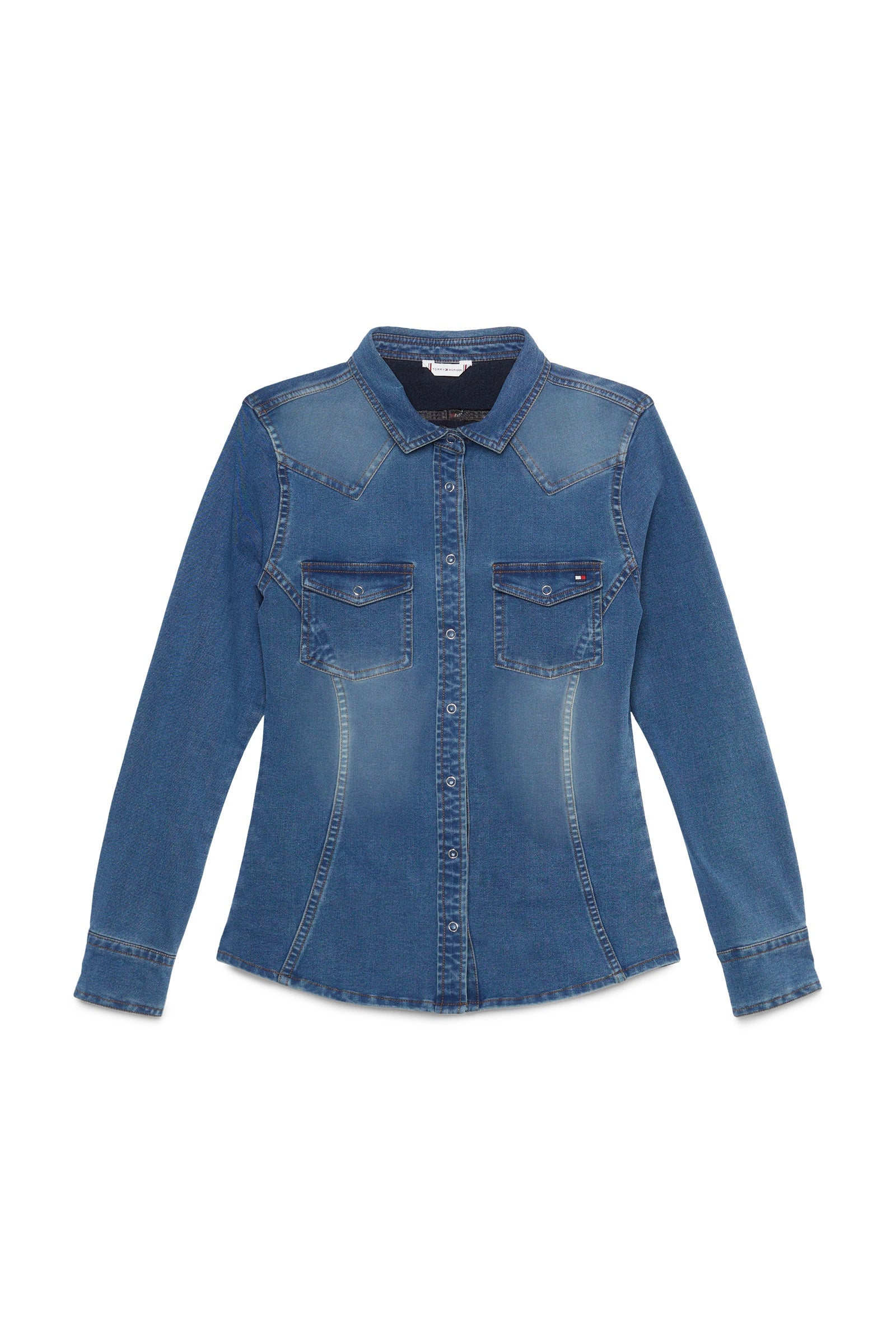 Tommy Hilfiger Equestrian Woodside Stretch Koszula z dżinsu Odzież jeździecka damska