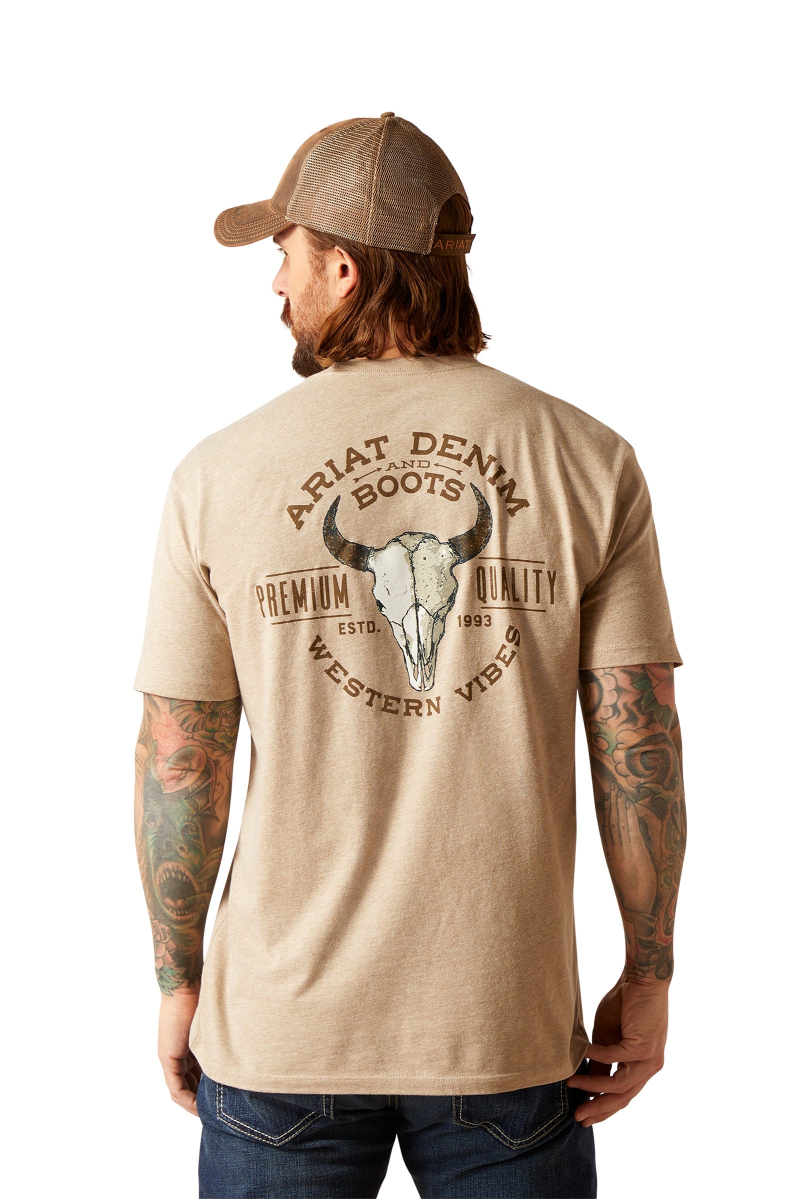 Ariat Bison Skull Men's T-Shirt Mens Riding Clothing