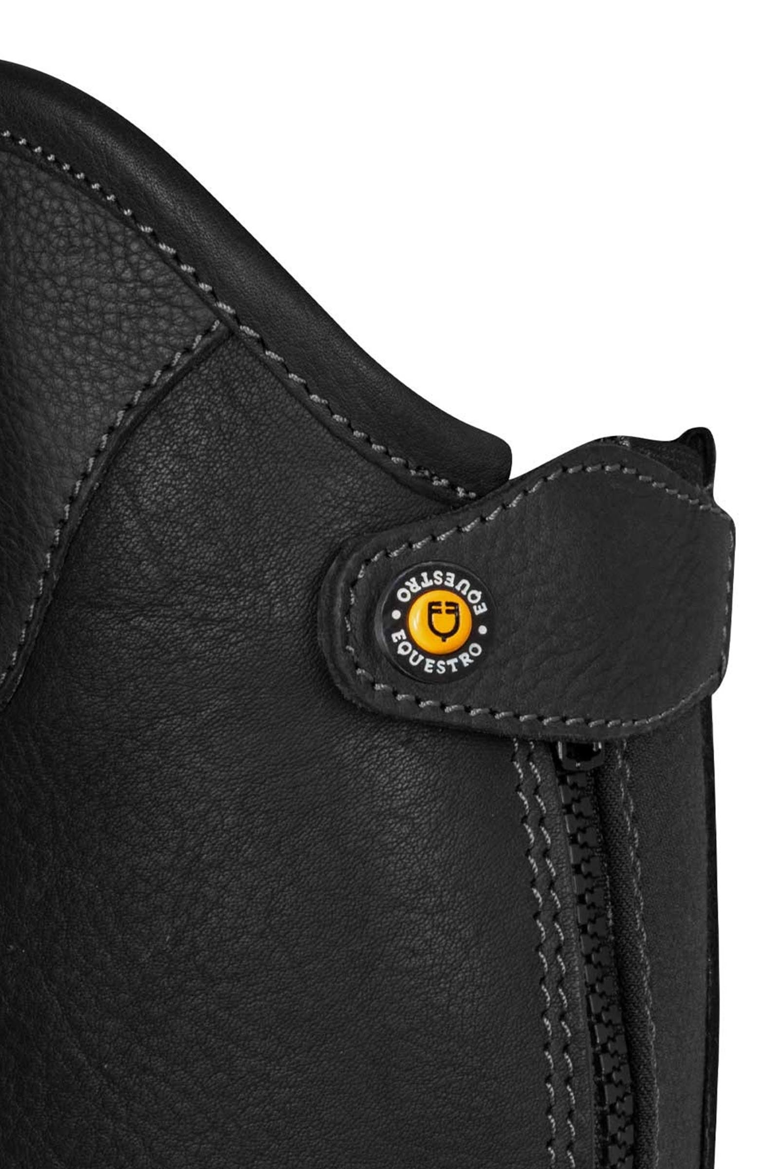Equestro Unisex Short Leather Chaps With Side Zip Riding Boots & Riding Shoes