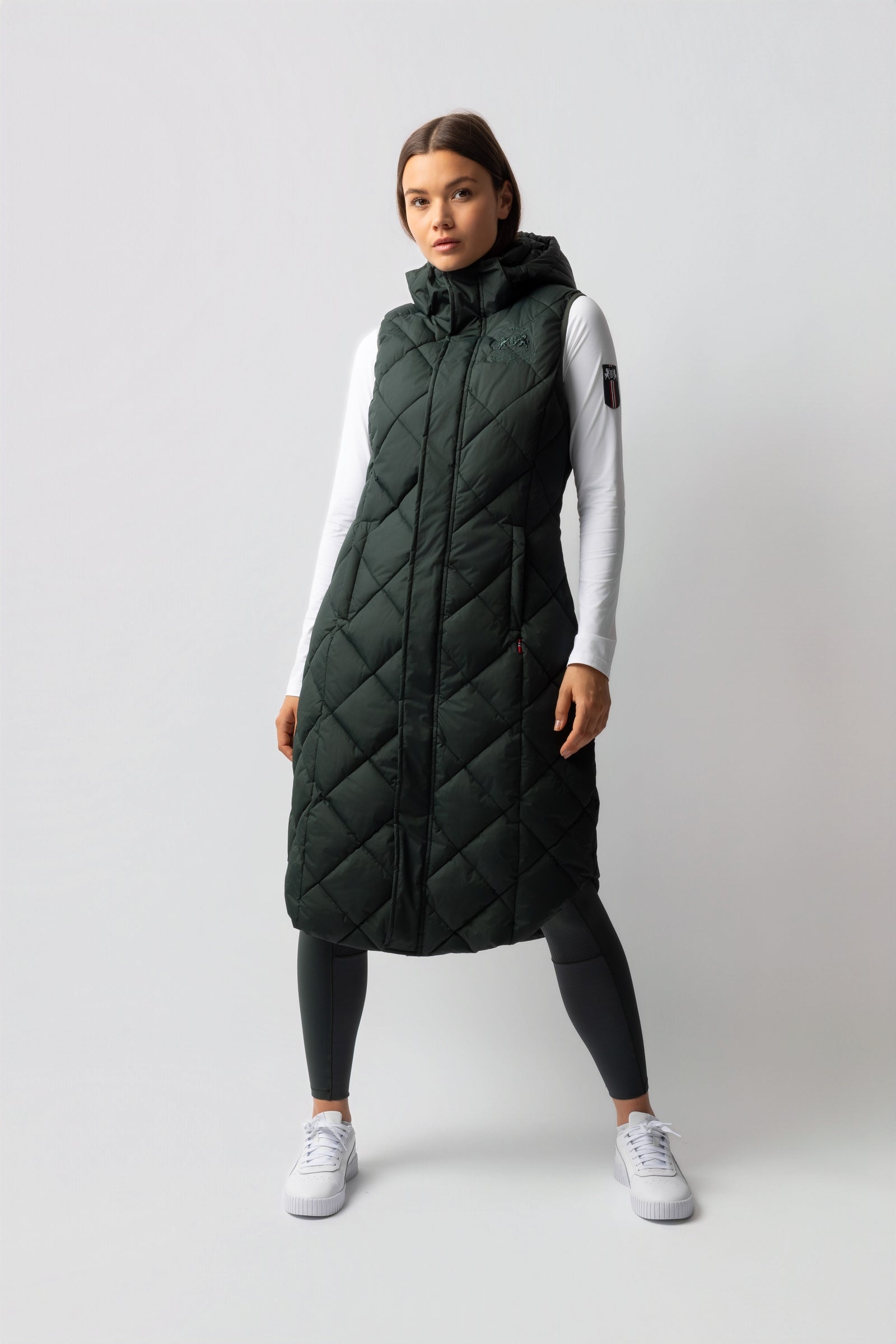 B Vertigo Gem Długi ocieplany bezrękawnik jeździecki Odzież jeździecka damska