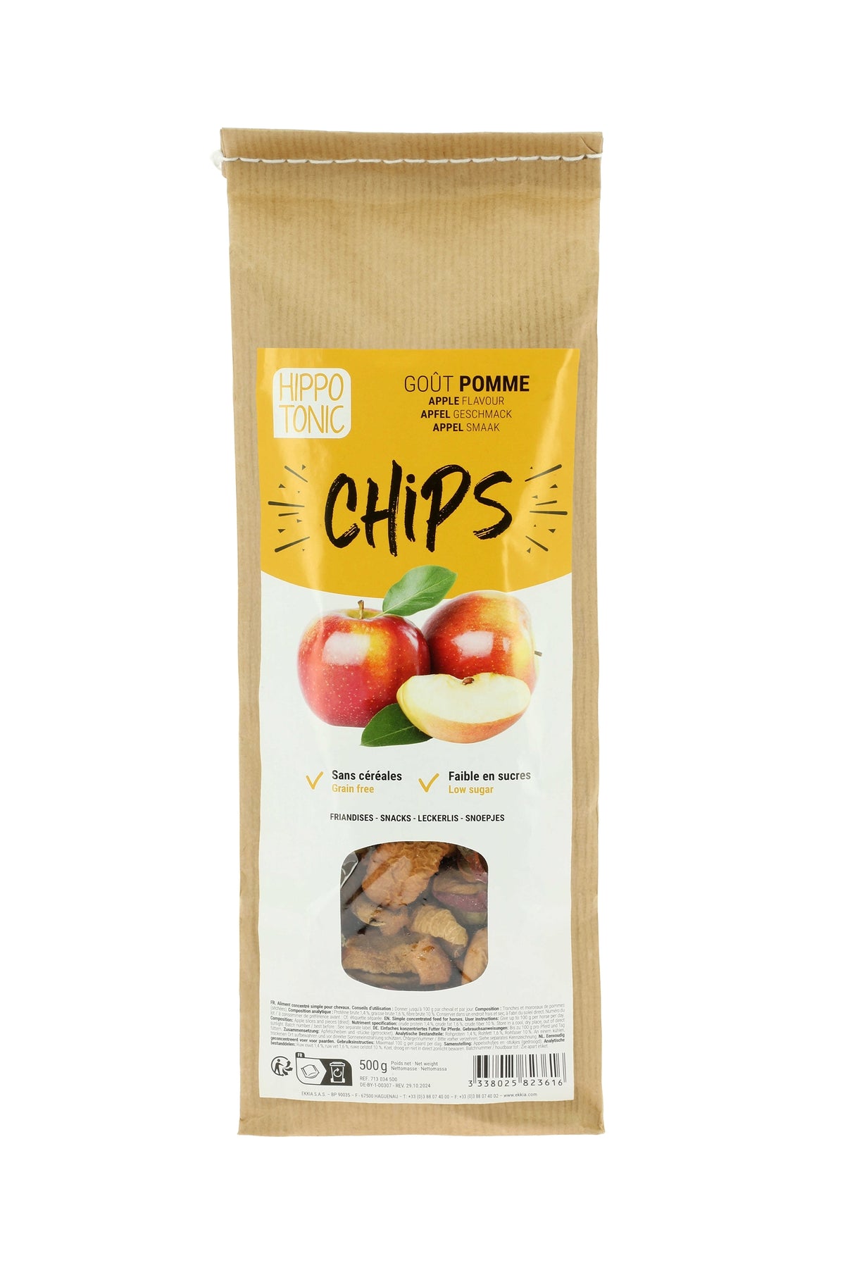 HIPPOTONIC jabłko chipsy dla koni, 500 g Horse Feed & Nutrition