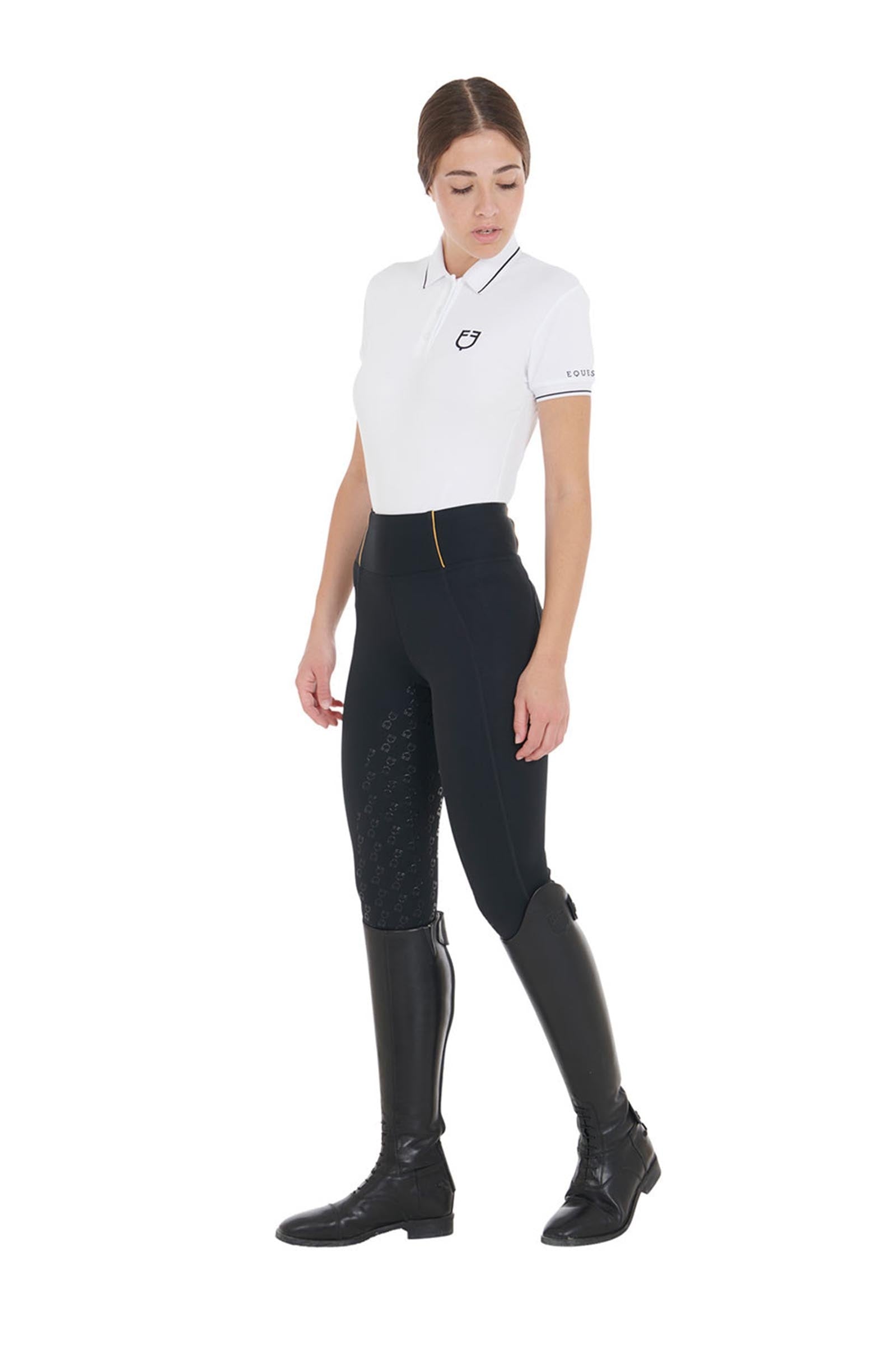 Equestro Women's Slim Fit Full Grip High-Waisted Leggings Womens Breeches