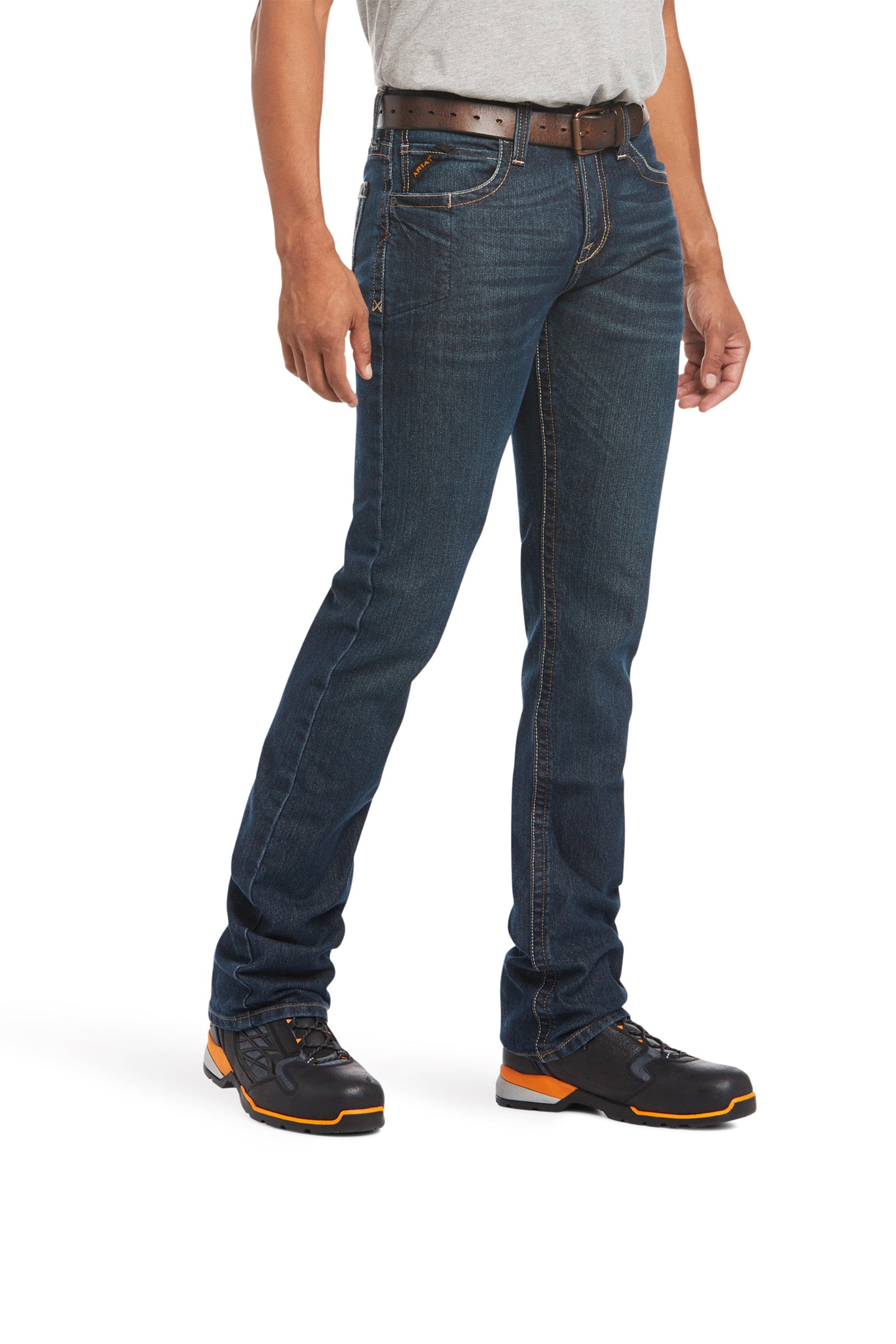 Ariat Rebar M7 Slim Durastretch Męskie dżinsy o prostych nogawkach Odzież jeździecka męska