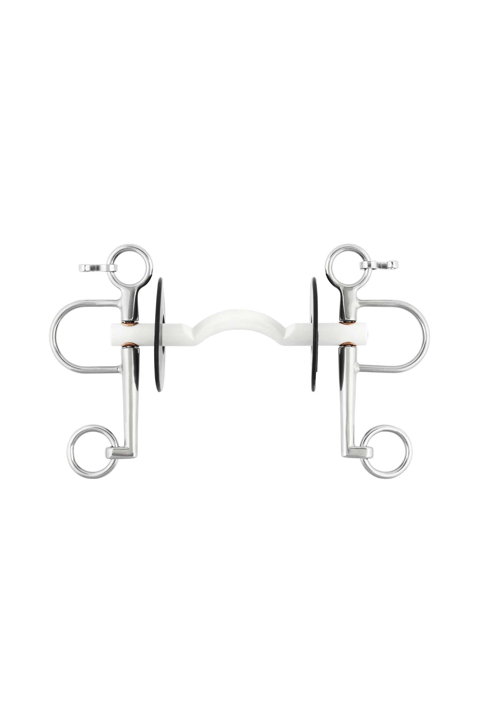 Sprenger Nathe Pelham Hard Mullen Mouth W. Port, 15mm, Long Shanks, Thermoplastic Horse Bits