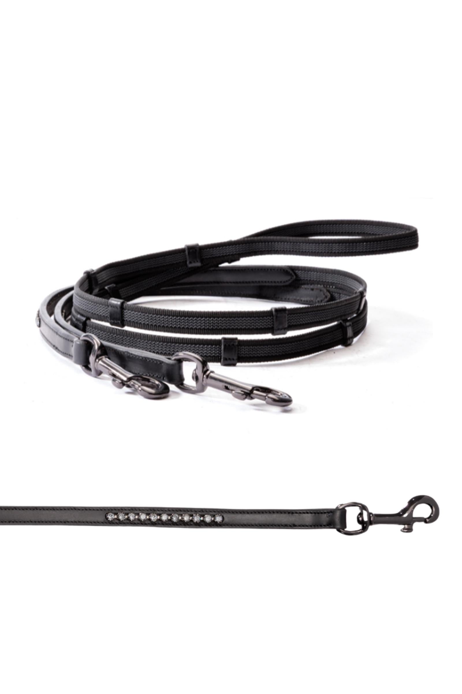Kavalkade Rubberised Reins Icelandic With Carabiner and 5 Stops, 16 mm Bridles & Reins