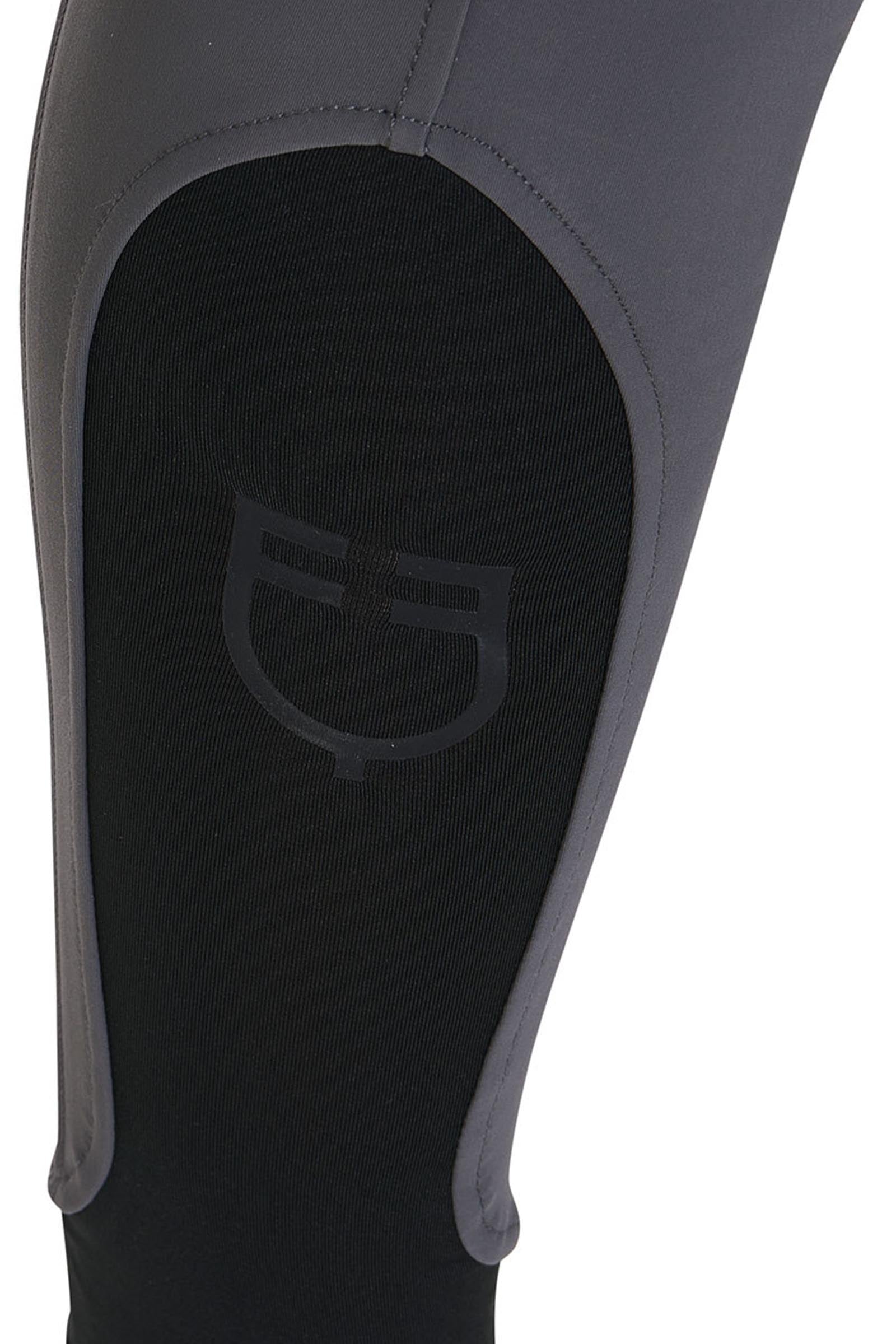 Equestro Men's Slim Fit Knee Grip Breeches With Logo Mens Riding Clothing