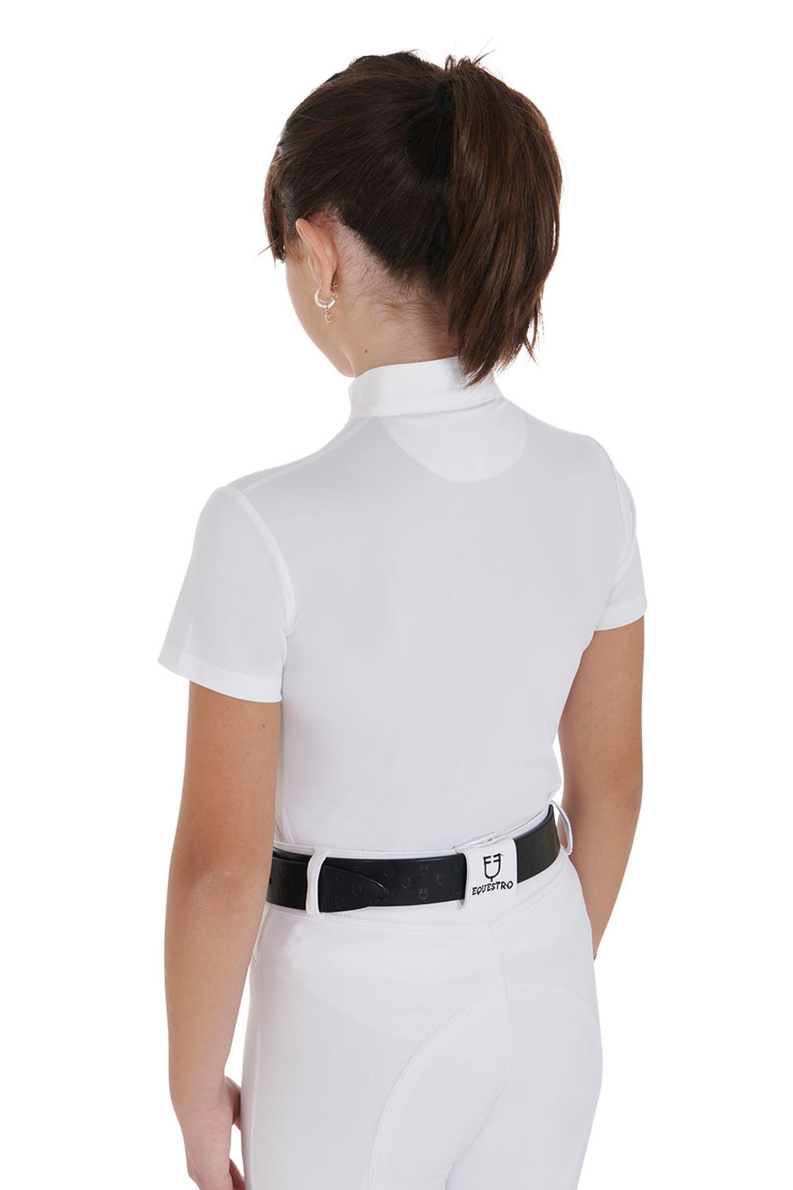 Equestro Girls' Slim Fit Competition Polo Shirt With Zip Kids Apparel