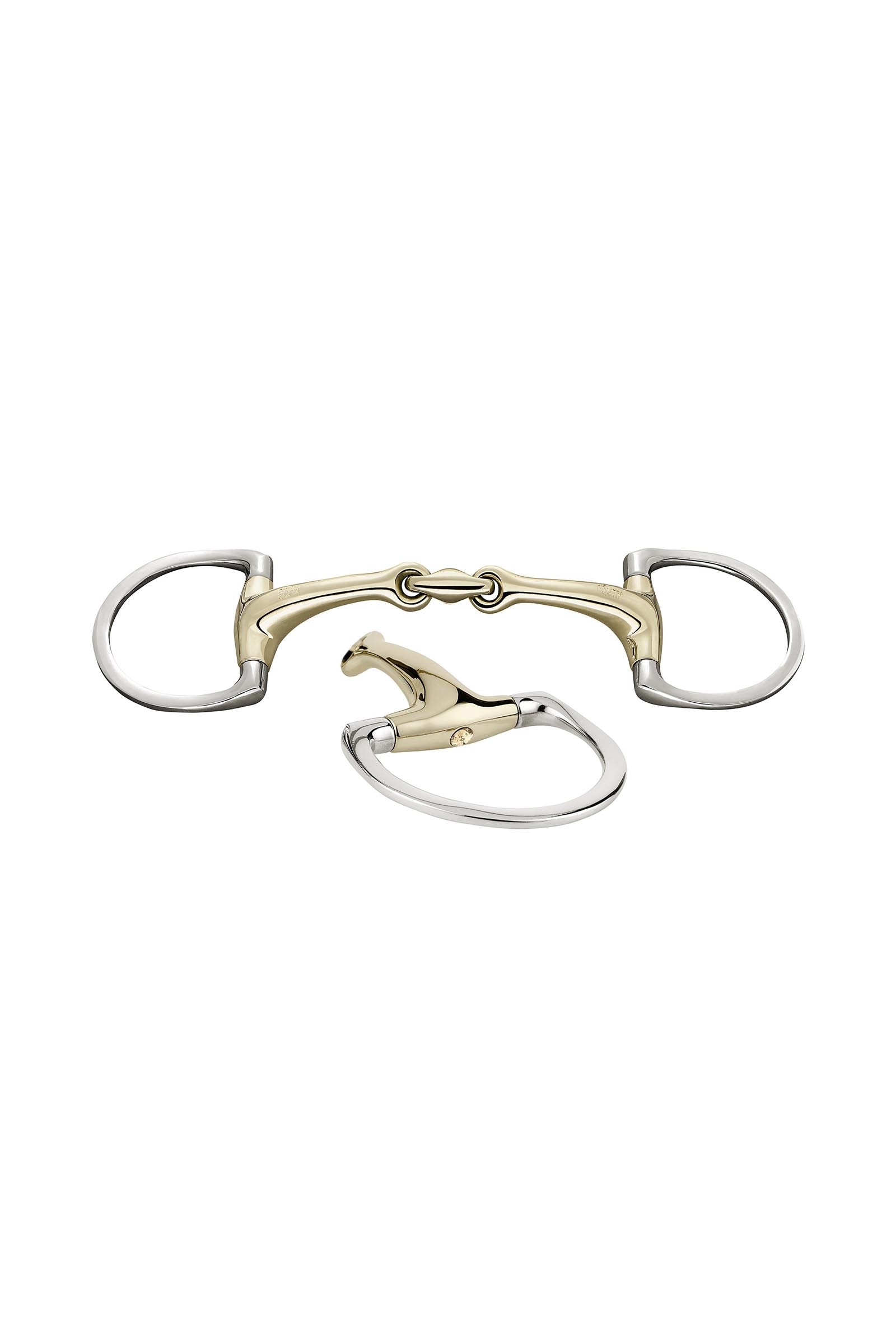 Sprenger Dynamic RS Eggbutt Bit D-Rings, Double Jt. 16mm, Sensogan, W. Crystals Horse Bits