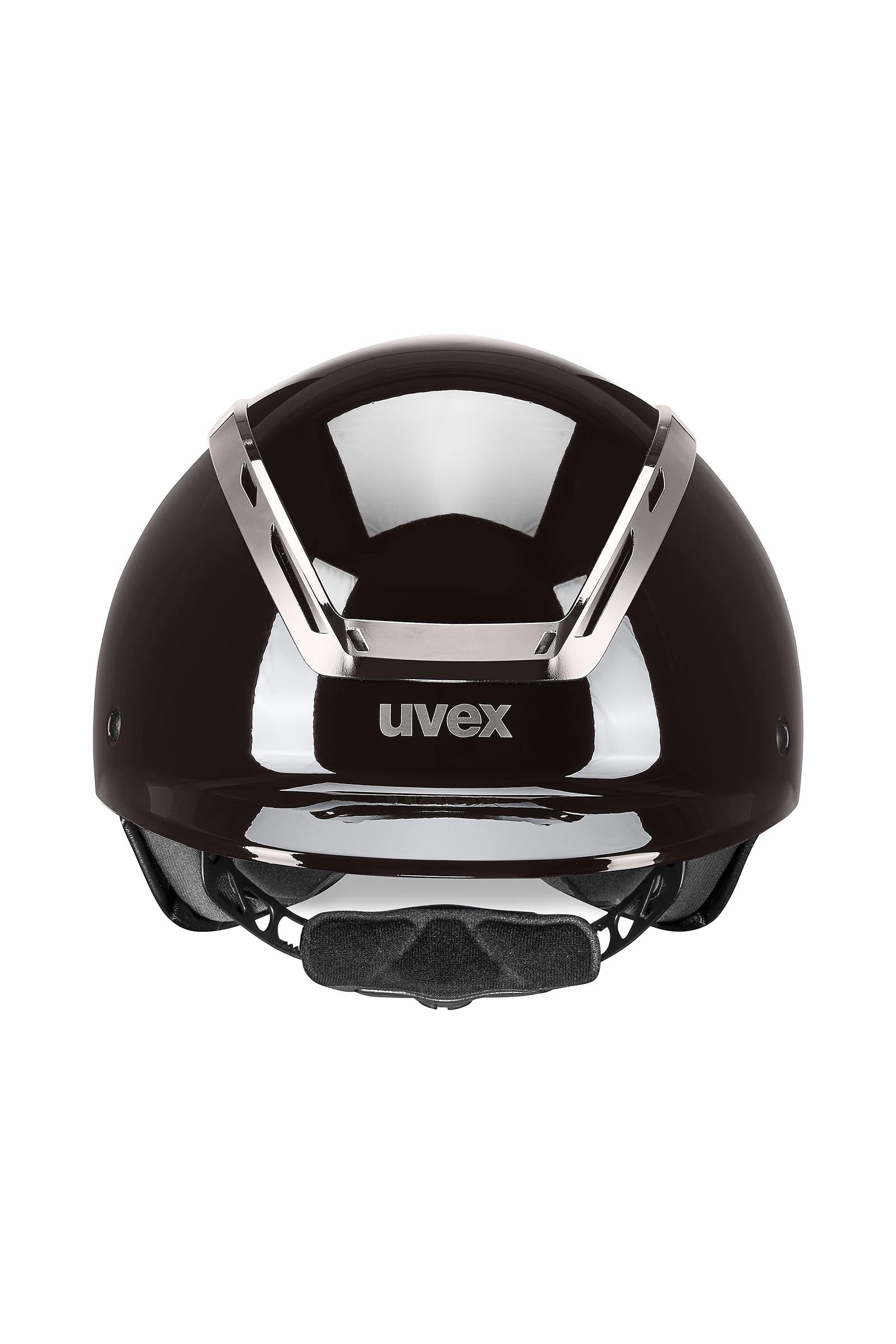 Uvex Exxeed Shiny Chrome Riding Helmet Safety Equipment