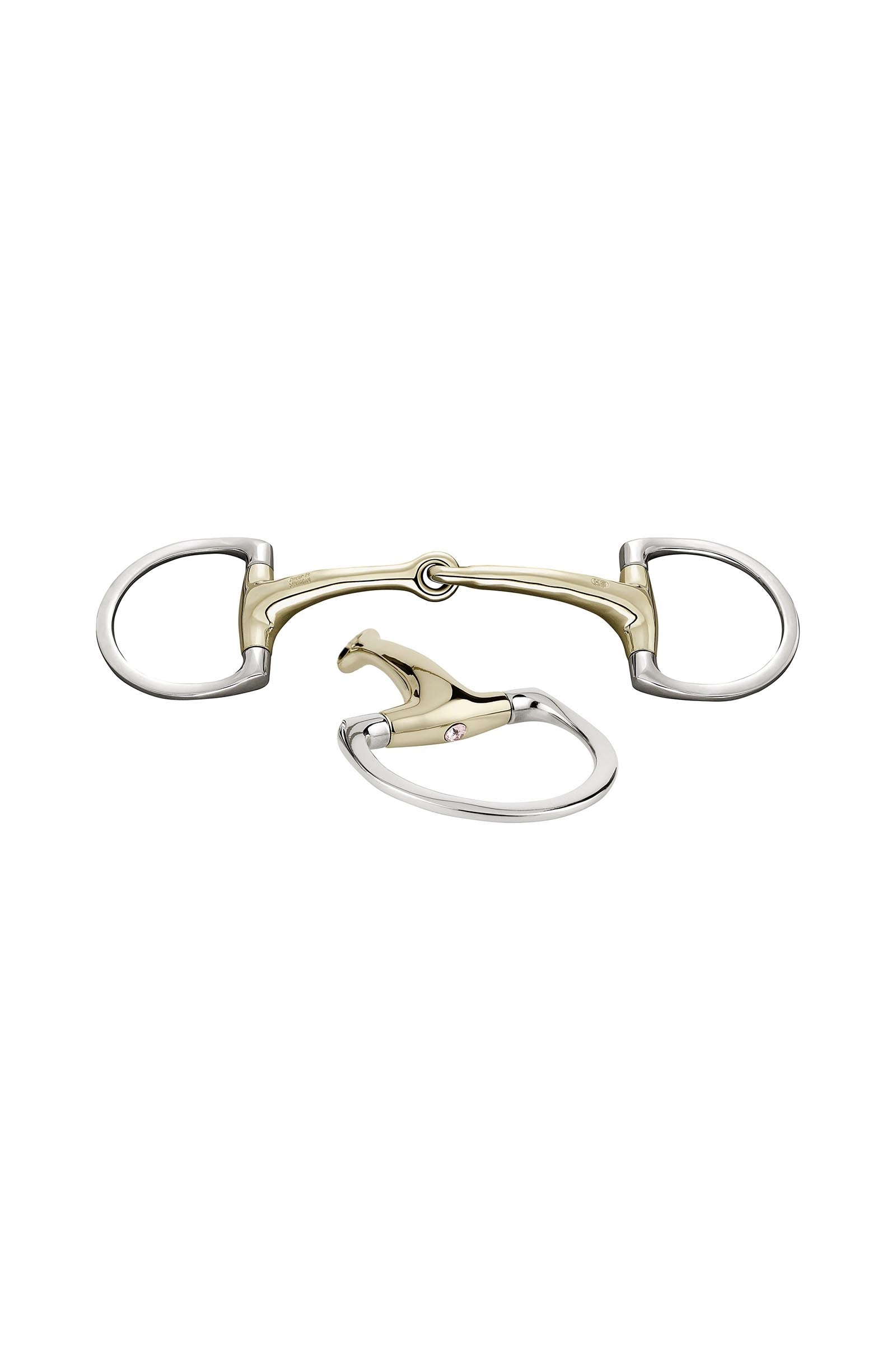 Sprenger Dynamic RS Eggbutt Bit D-Rings, Single Jt. 16mm, Sensogan, W. Crystals Horse Bits
