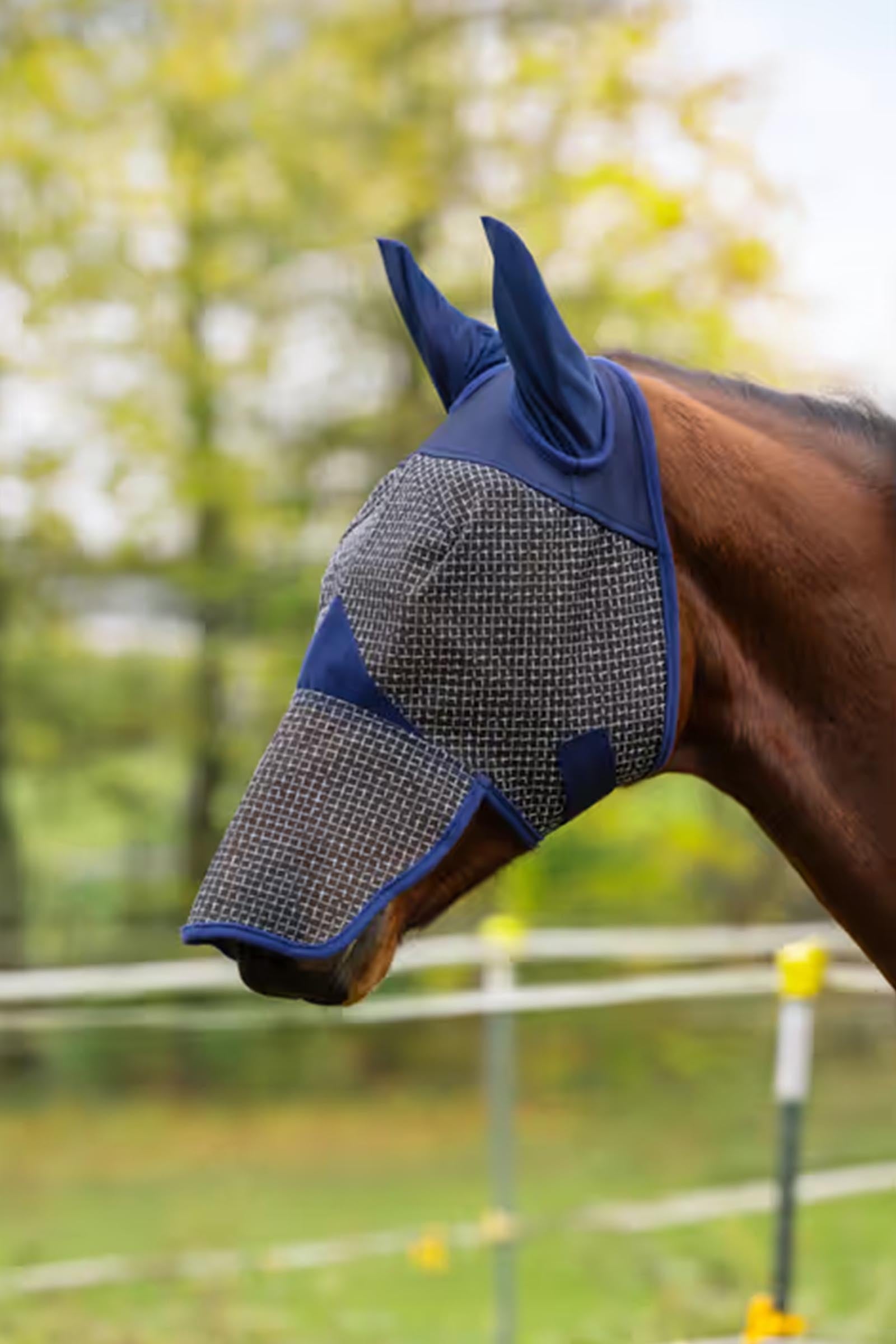 Covalliero Insect Mask With Ears, Nostril Cover & UV Filter Antifly Protection for Horses