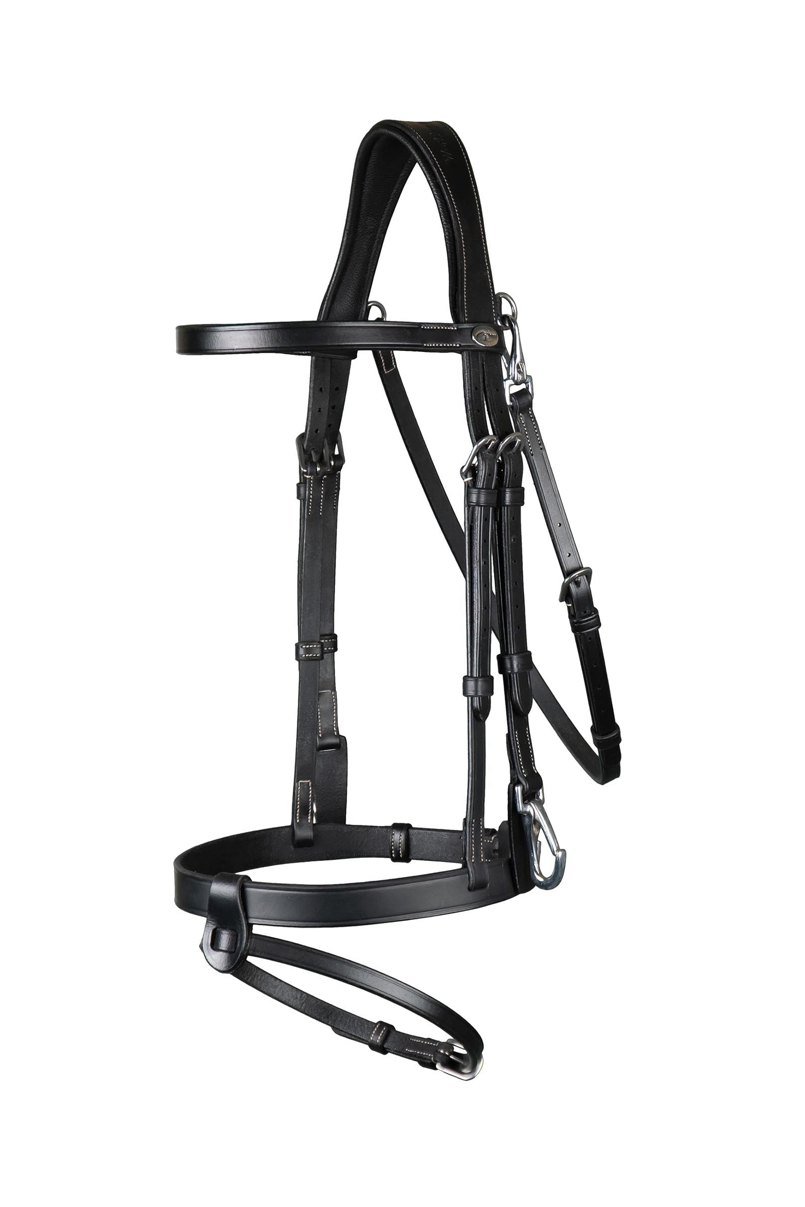 Dy'on Working ogłowie z płaskiej skóry z karabińczykami Ogłowia i wodze