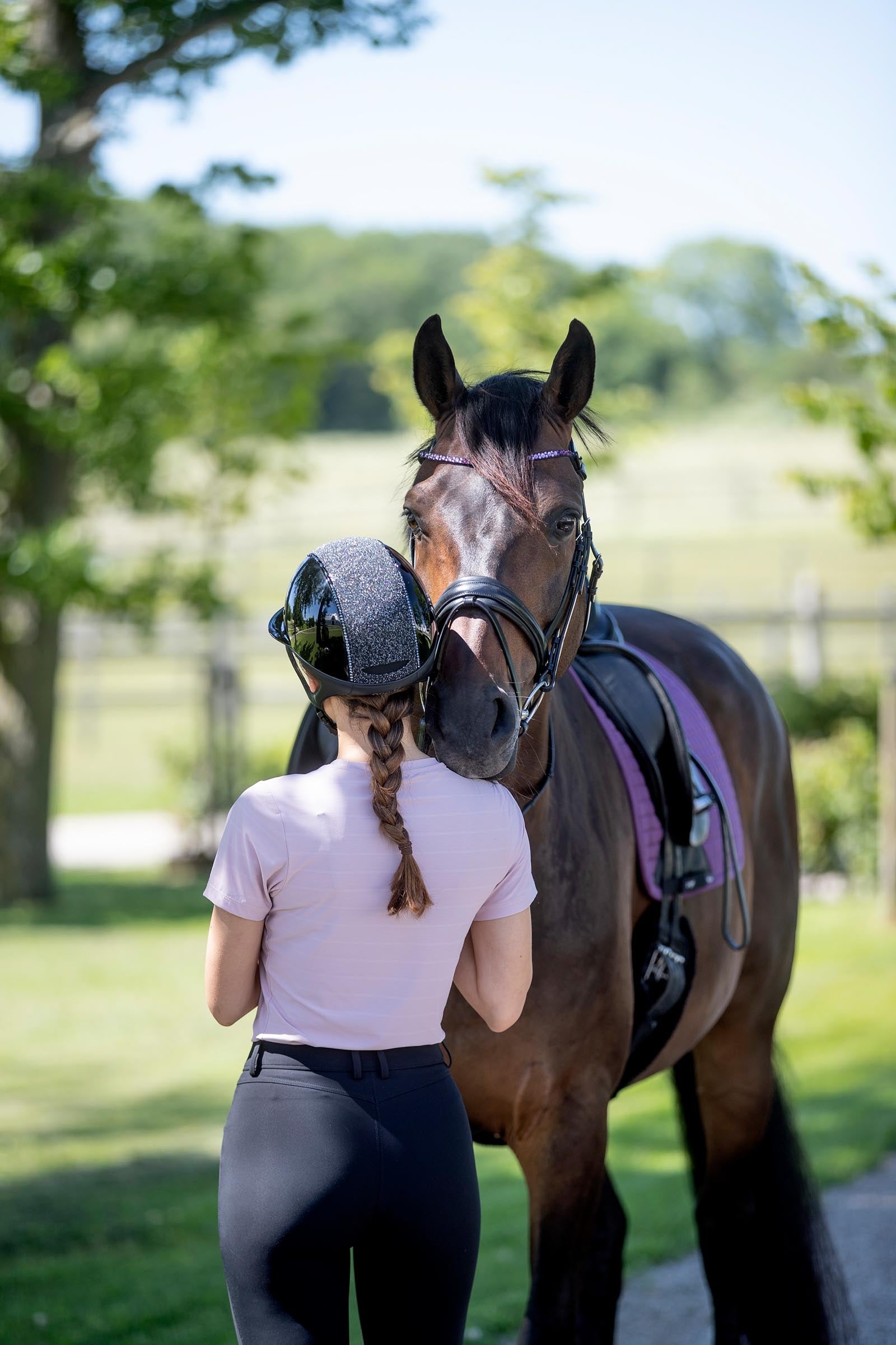 OneK Avance Glossy Glitter Riding Helmet Safety Equipment