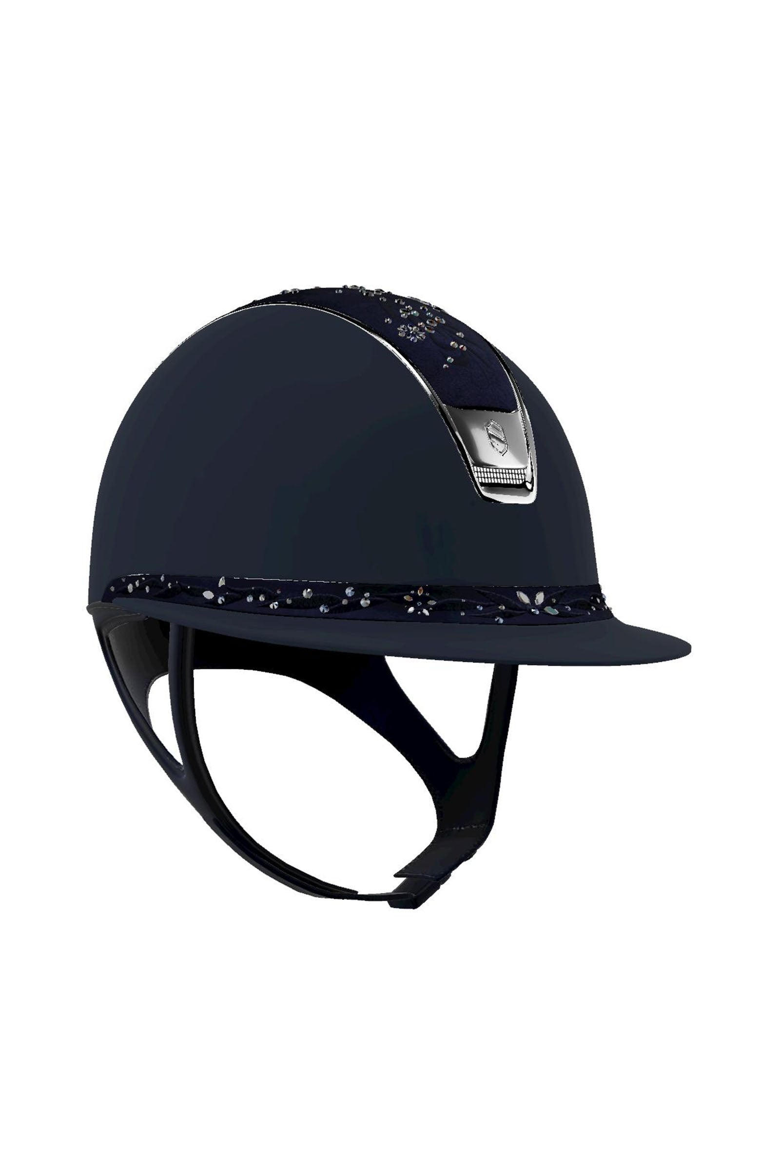 Samshield Miss Shield Shadowmatt z biżuterią kwiatową Swarovski, chrom 2.0 Kaski i kamizelki jeździeckie