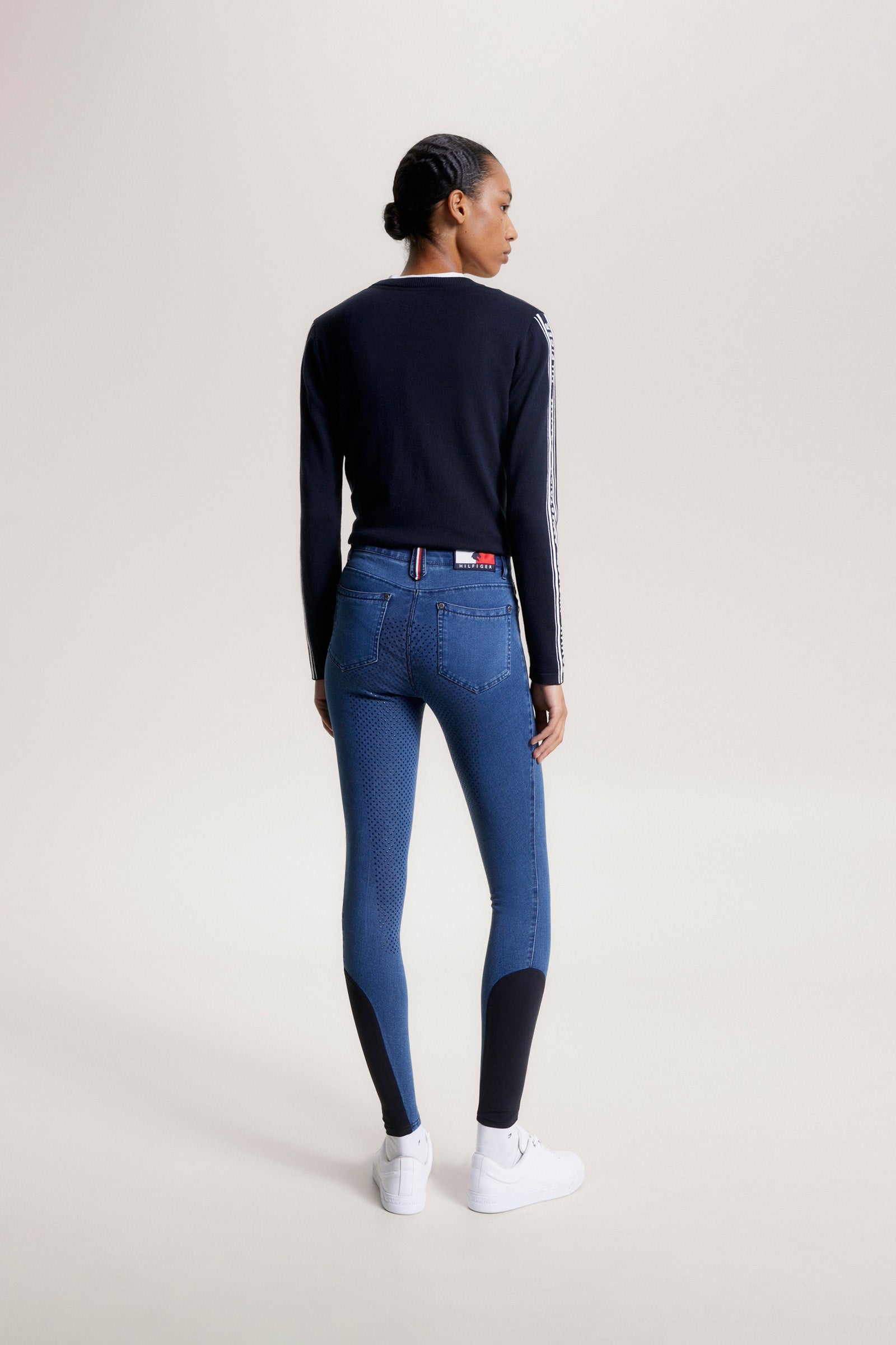 Tommy Hilfiger Equestrian Queens Denim Pełny Grip Breeches Womens Breeches