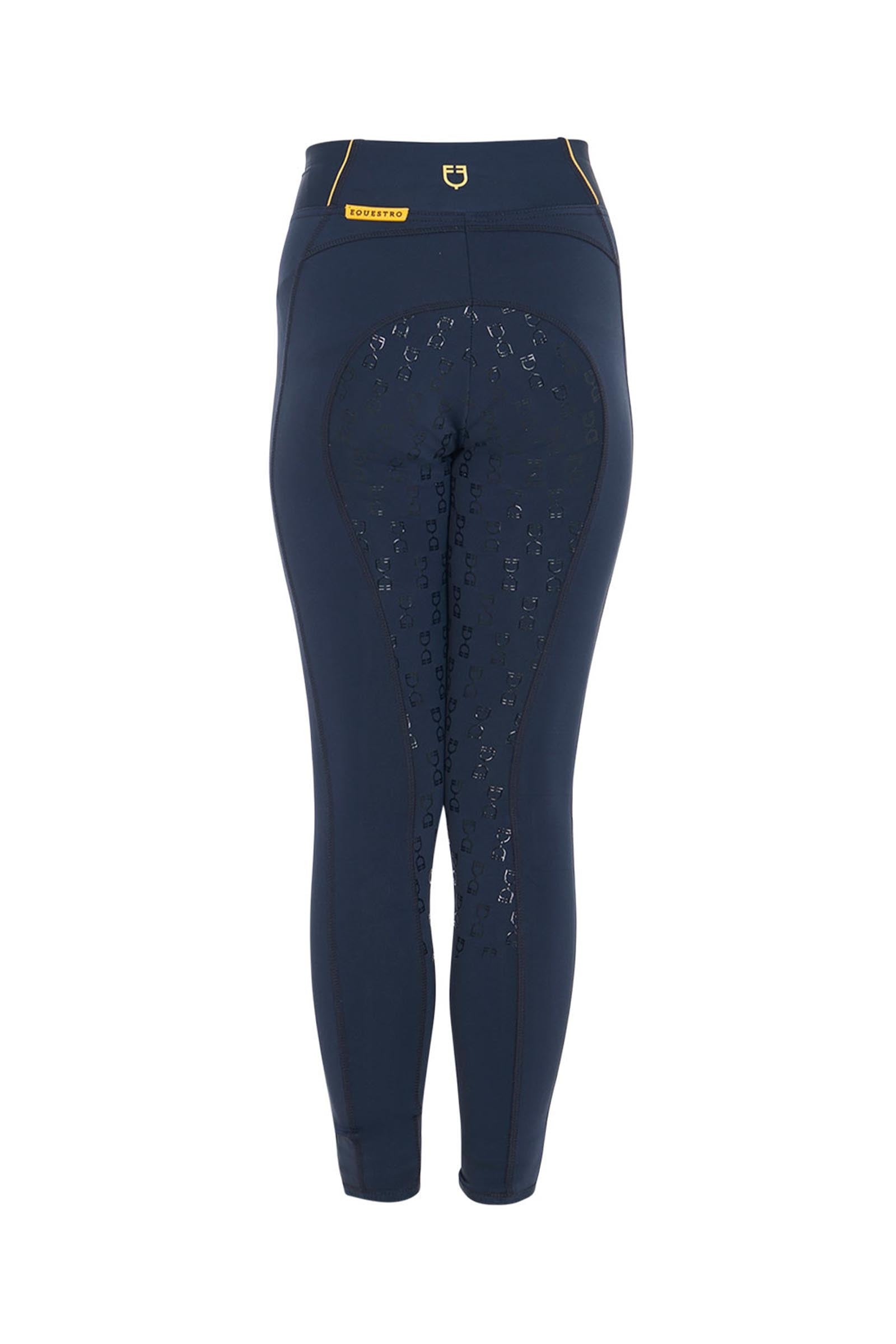 Equestro Girls' Slim Fit Full Grip Leggings With Logo Kids Apparel
