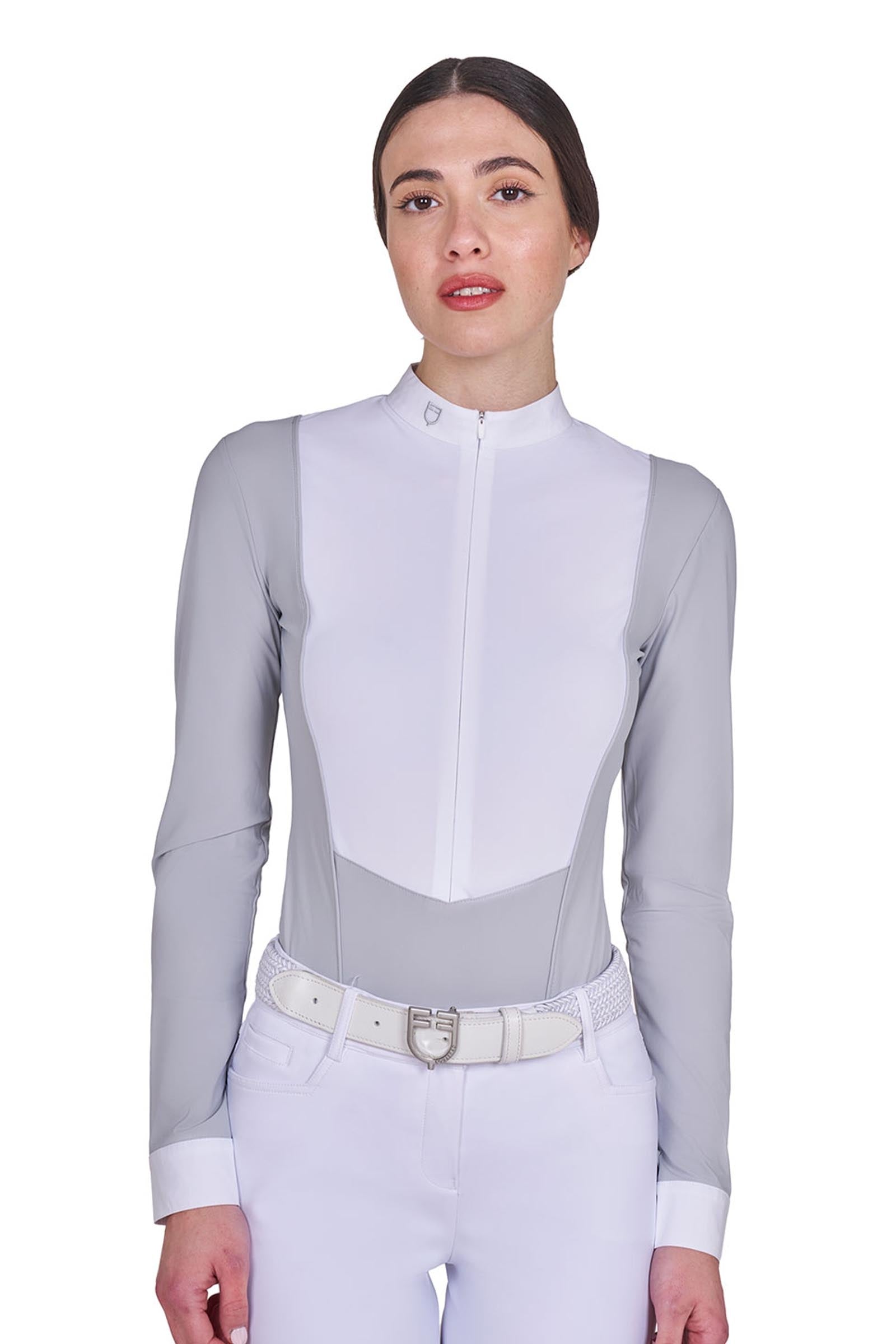 Equestro SS2026 Women's Invisible ZIP Competition Polo Shirt LS Women’s Riding Clothing