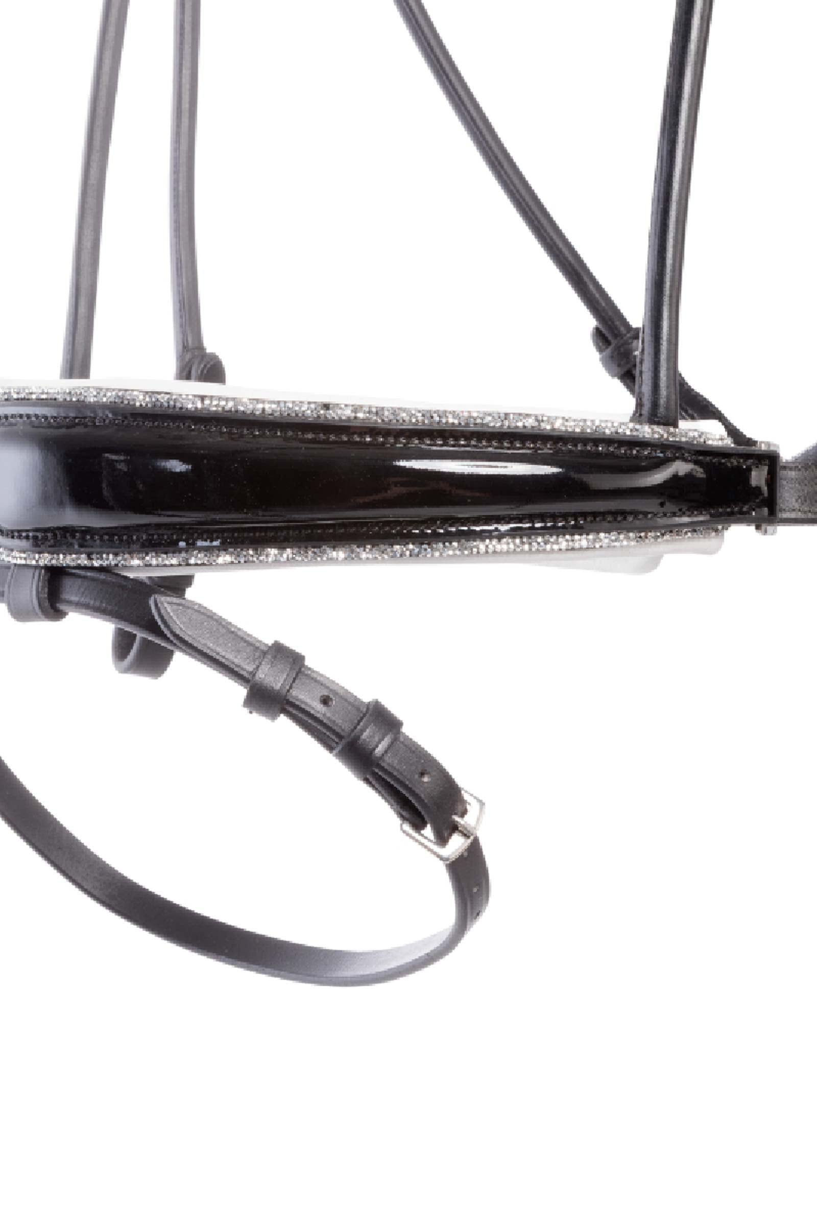 Kavalkade Florissa Patent Leather Bridle With Crank Noseband, Glitter Bridles & Reins