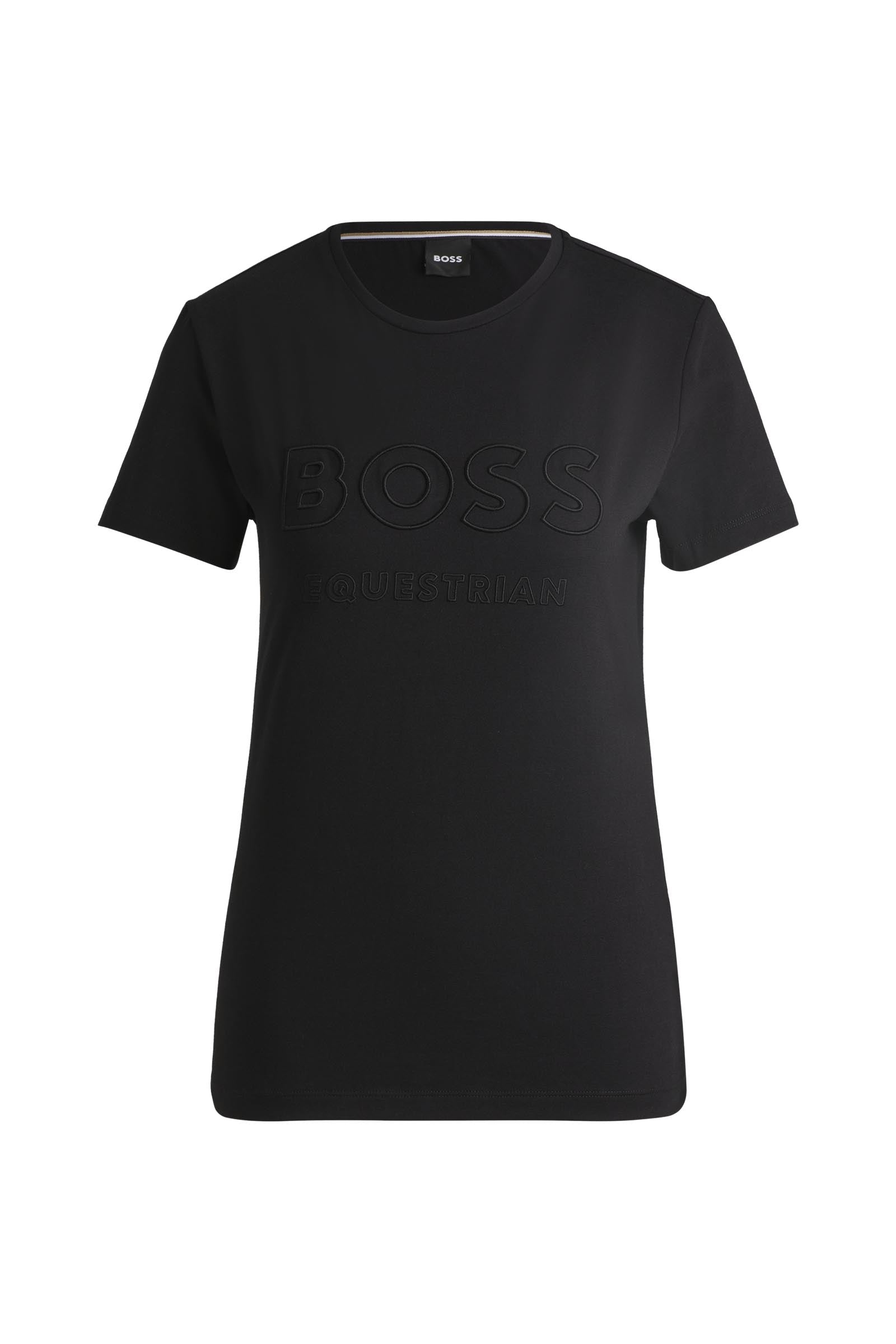 Boss Maya damski T-shirt z haftem Odzież jeździecka damska