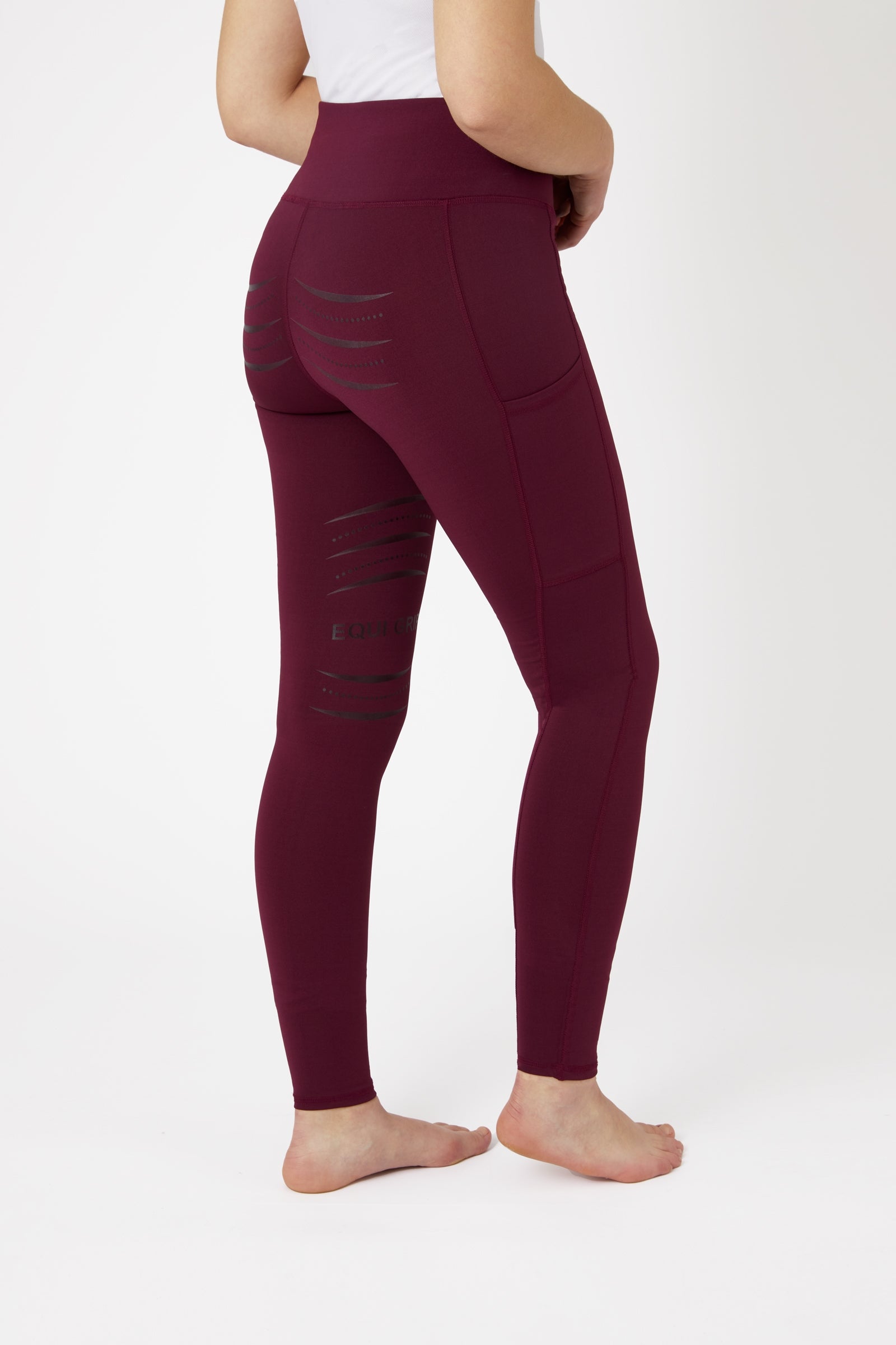 Horze Damskie legginsy jeździeckie z pełnym lejem silikonowym i kieszeniami na telefon Womens Breeches
